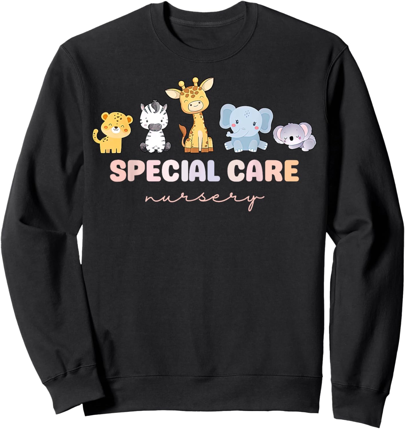 Cute Animal Special Care Nursery Surgical Care Nurse NICU Sweatshirt - Sweatshirt | Black