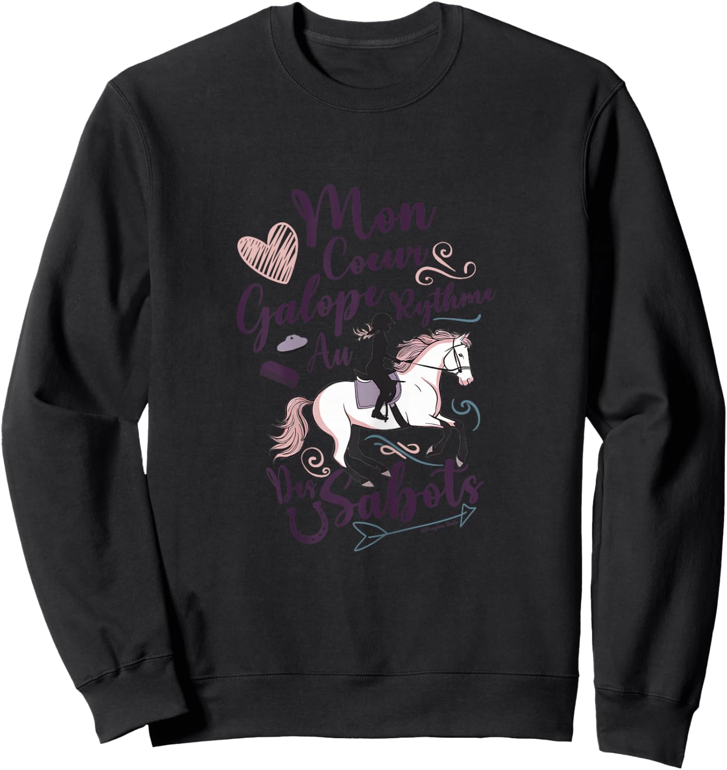 Horse Girl Rider Child and Teen Passion Riding , white Sweatshirt - Sweatshirt | Black