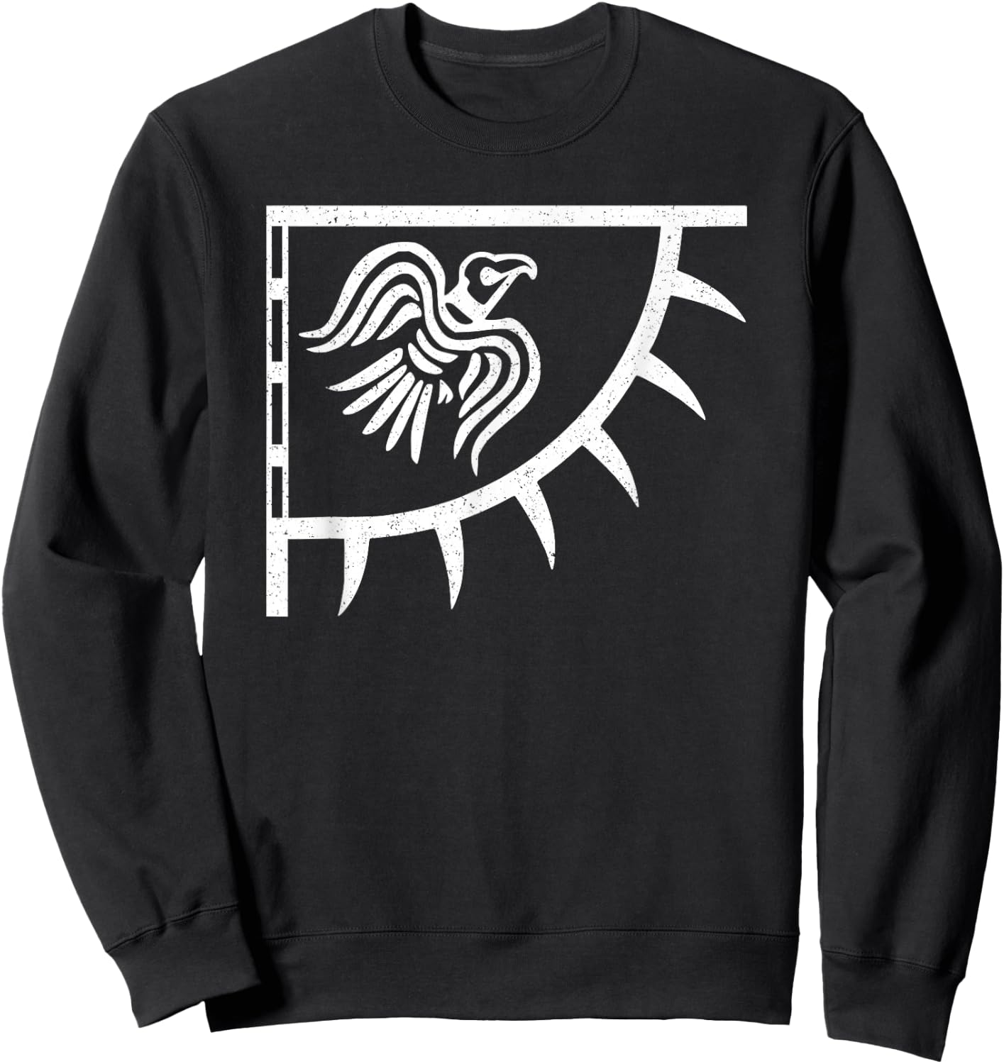 Raven Viking Banner Norse Flag Scandinavian Sweatshirt - Sweatshirt | Black