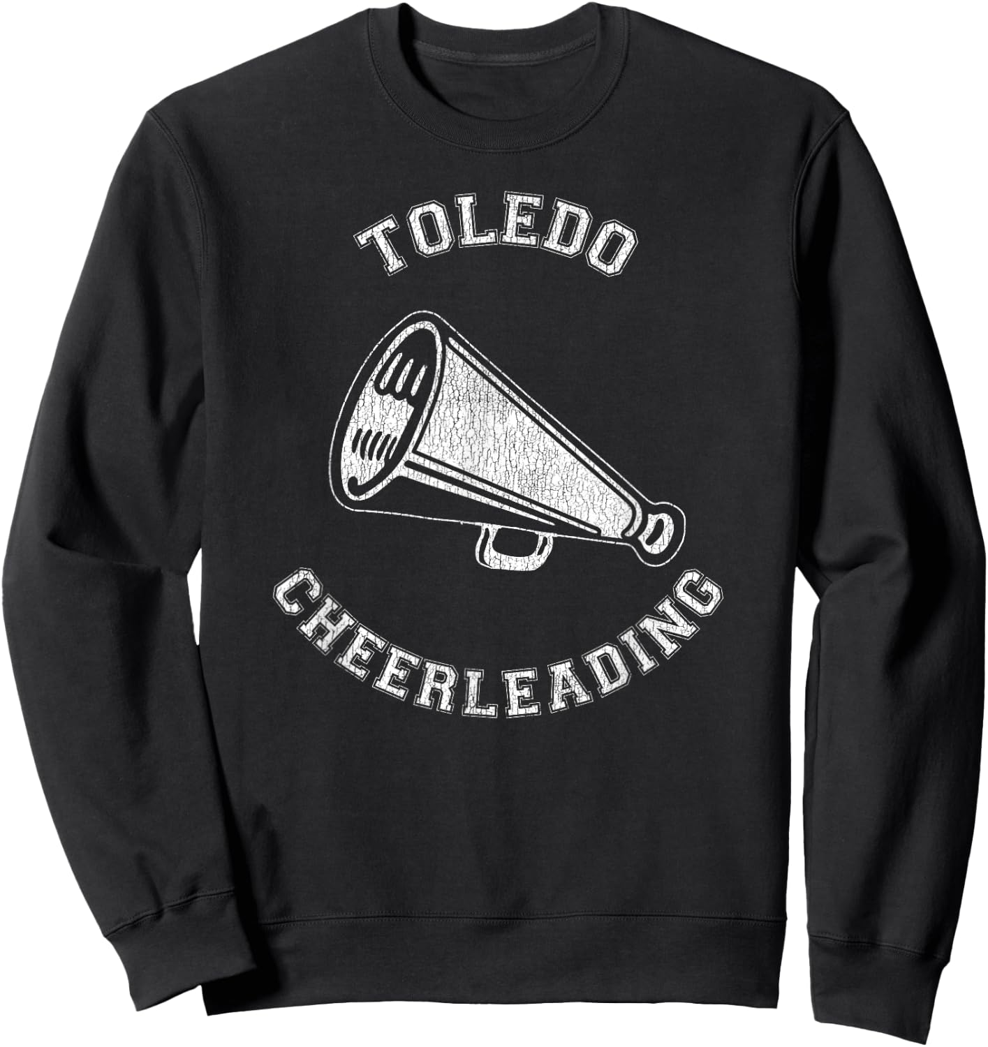 Toledo Cheer Distressed Retro 90's Cheerleader Sweatshirt - Sweatshirt | Black