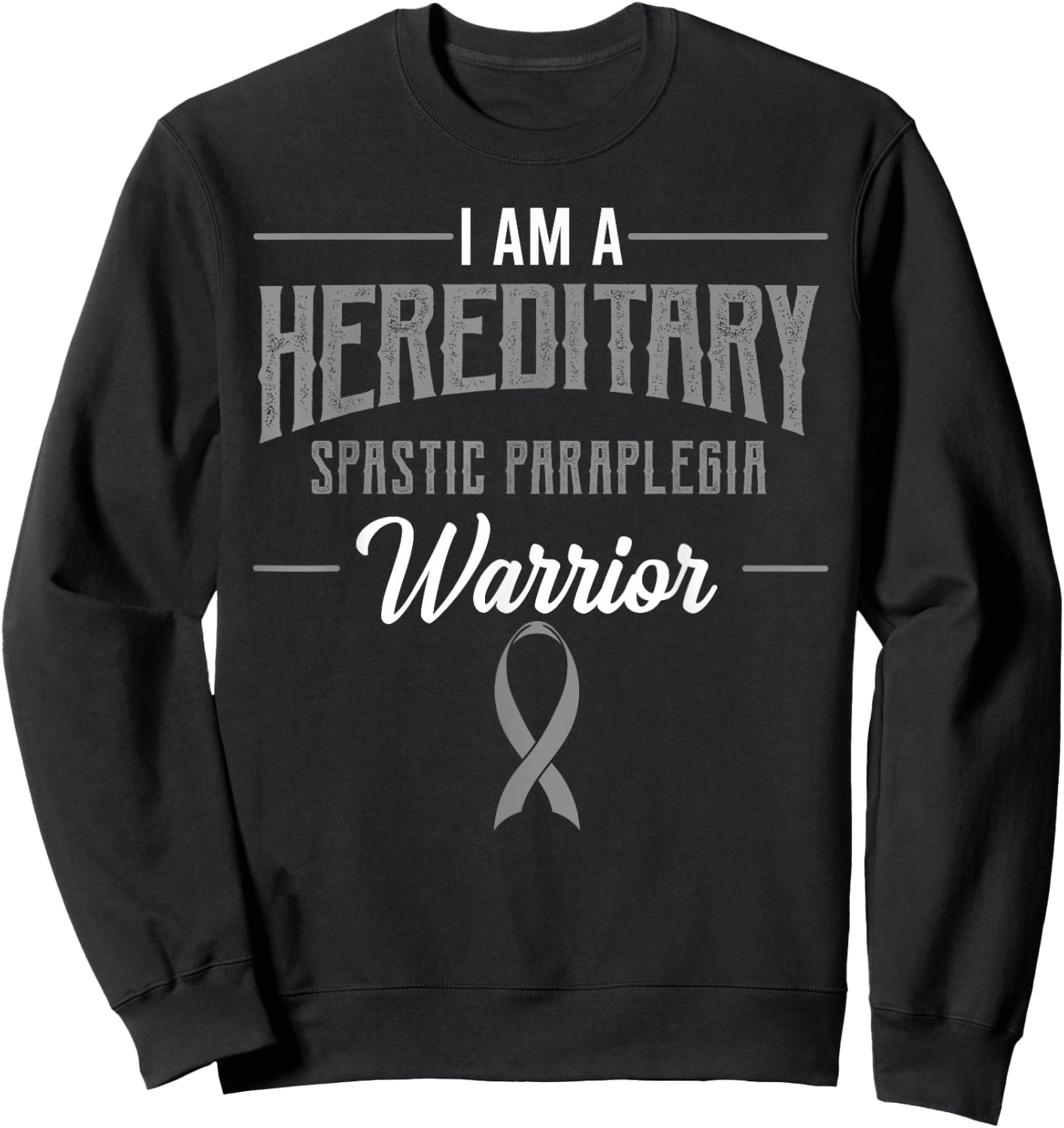 Hereditary Spastic Paraplegia Warrior HSP Awareness Ribbon Sweatshirt - Sweatshirt | Black