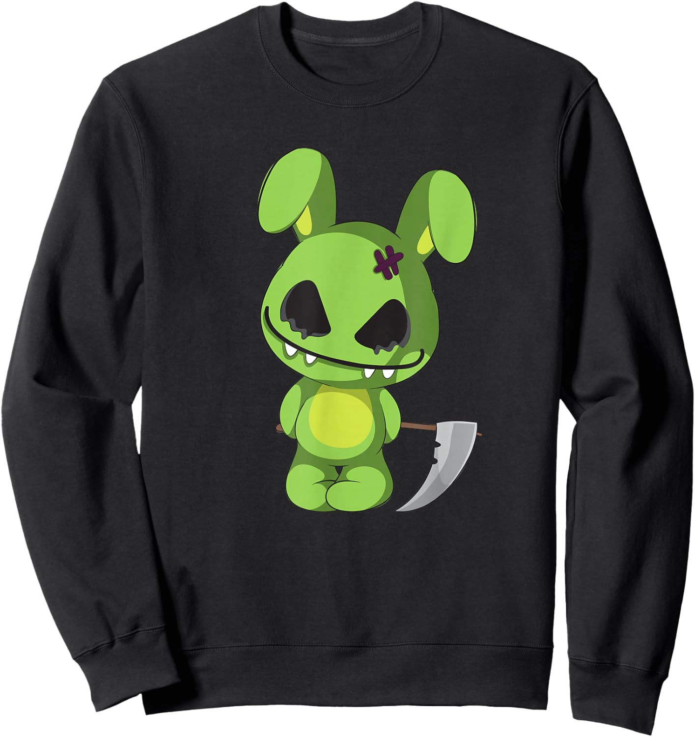 Funny goth zombie easter scary bunny dye easter eggs rabbit Sweatshirt - Sweatshirt | Black