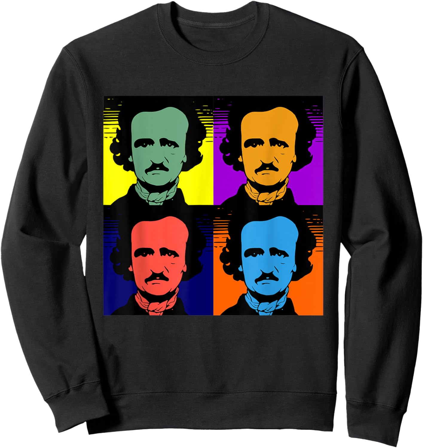 Edgar Allan Poe Pop Art Retro Sweatshirt - Sweatshirt | Black