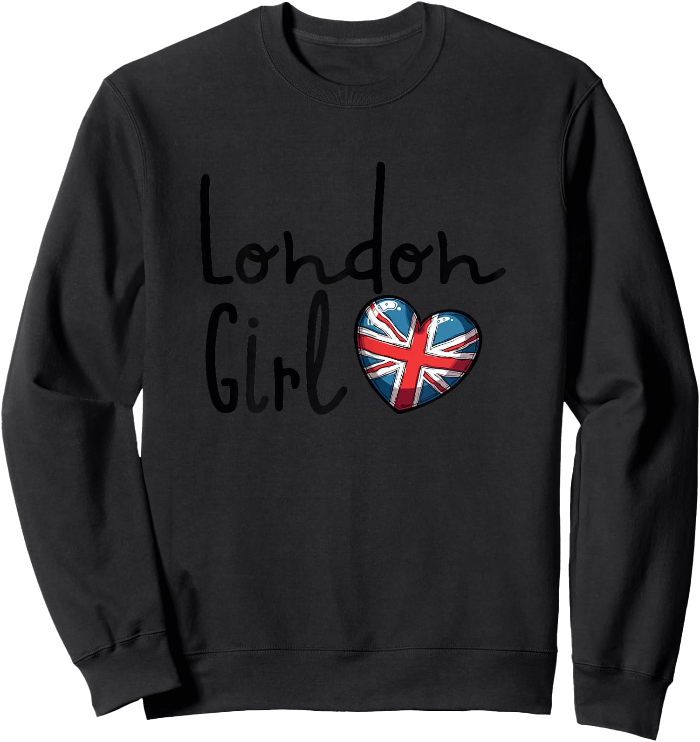 London Girl, London Girls, British Flag Women's , White Sweatshirt - Sweatshirt | Black