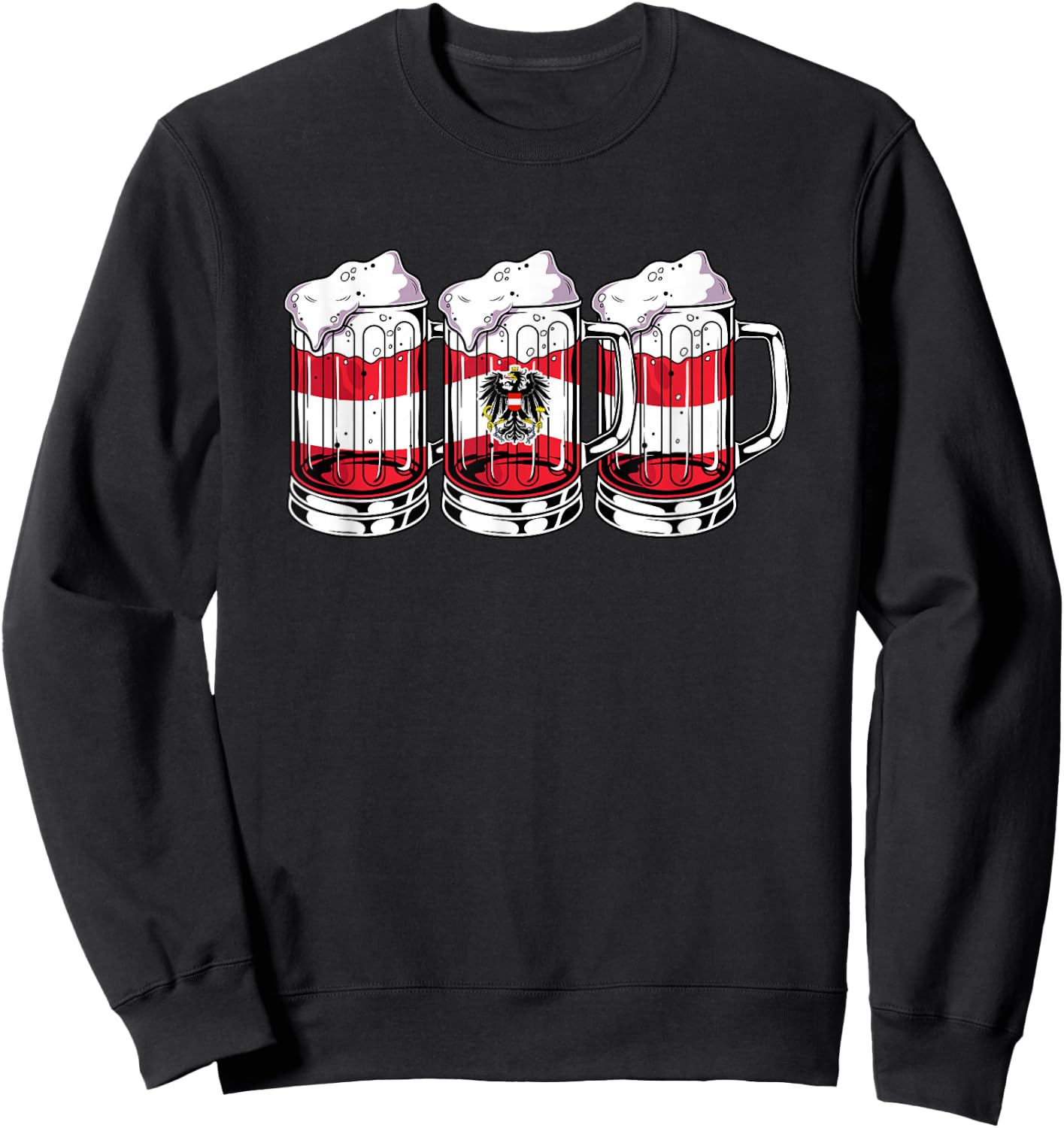 Austria Football Championship 2024 Beer Drinker Fan Item , black Sweatshirt - Sweatshirt | Black