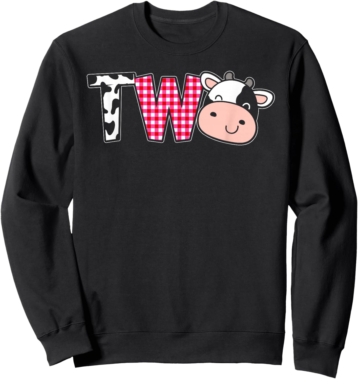 Second Birthday Girl Cow Farm, 2nd Birthday Cow 2 Toddler Sweatshirt - Sweatshirt | Black