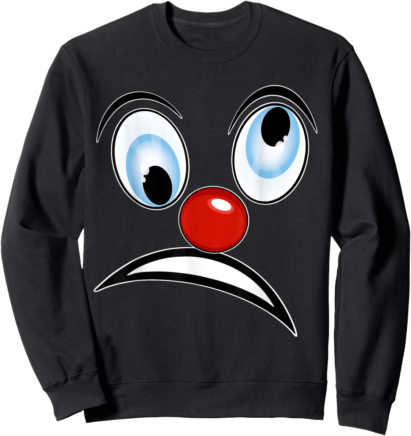 Carnival Clown Face Fancy Dress Costume Outfit Clown , black Sweatshirt - Sweatshirt | Black