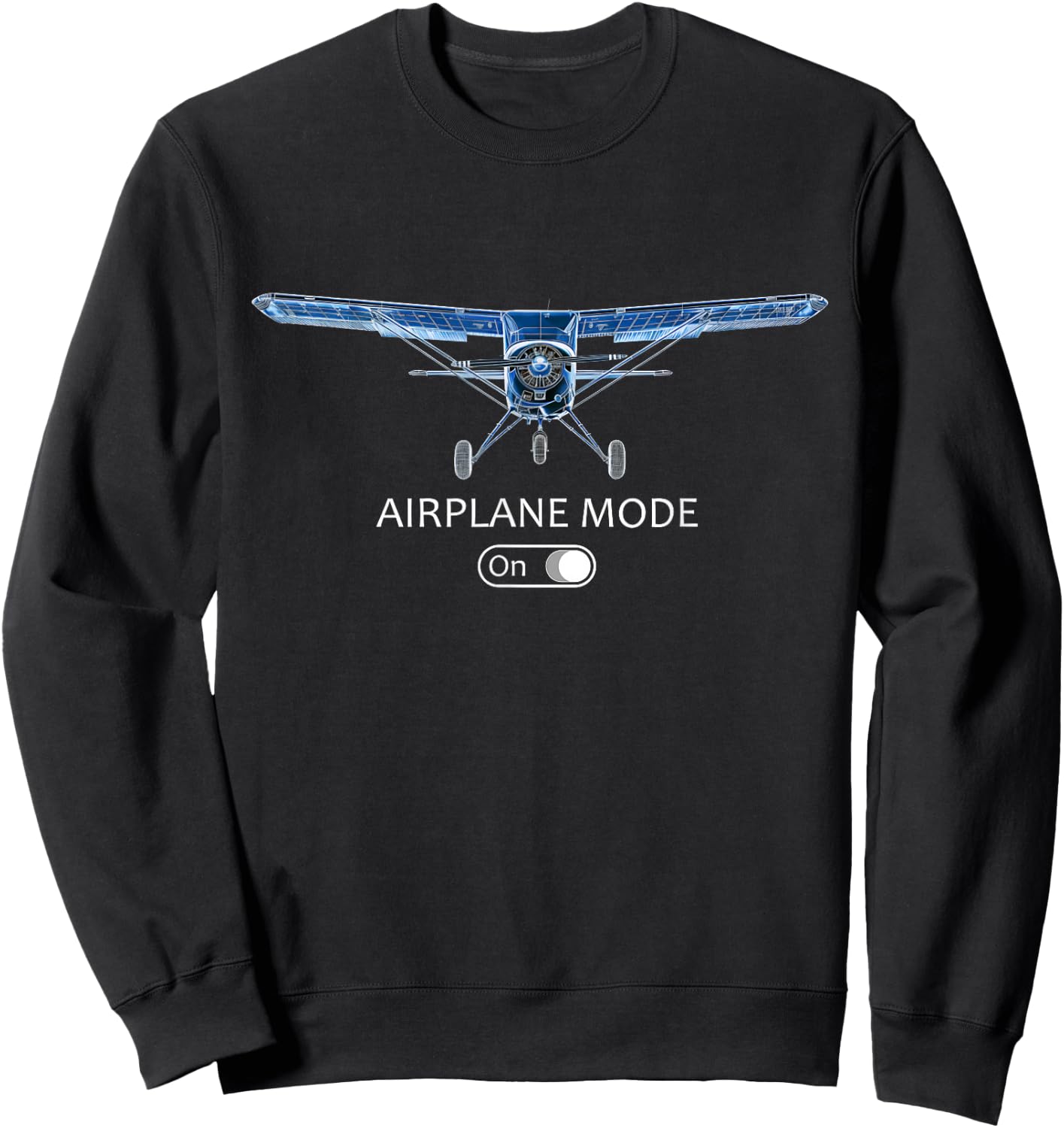 Pilot C172 Flying Airplane Mode On Sweatshirt - Sweatshirt | Black