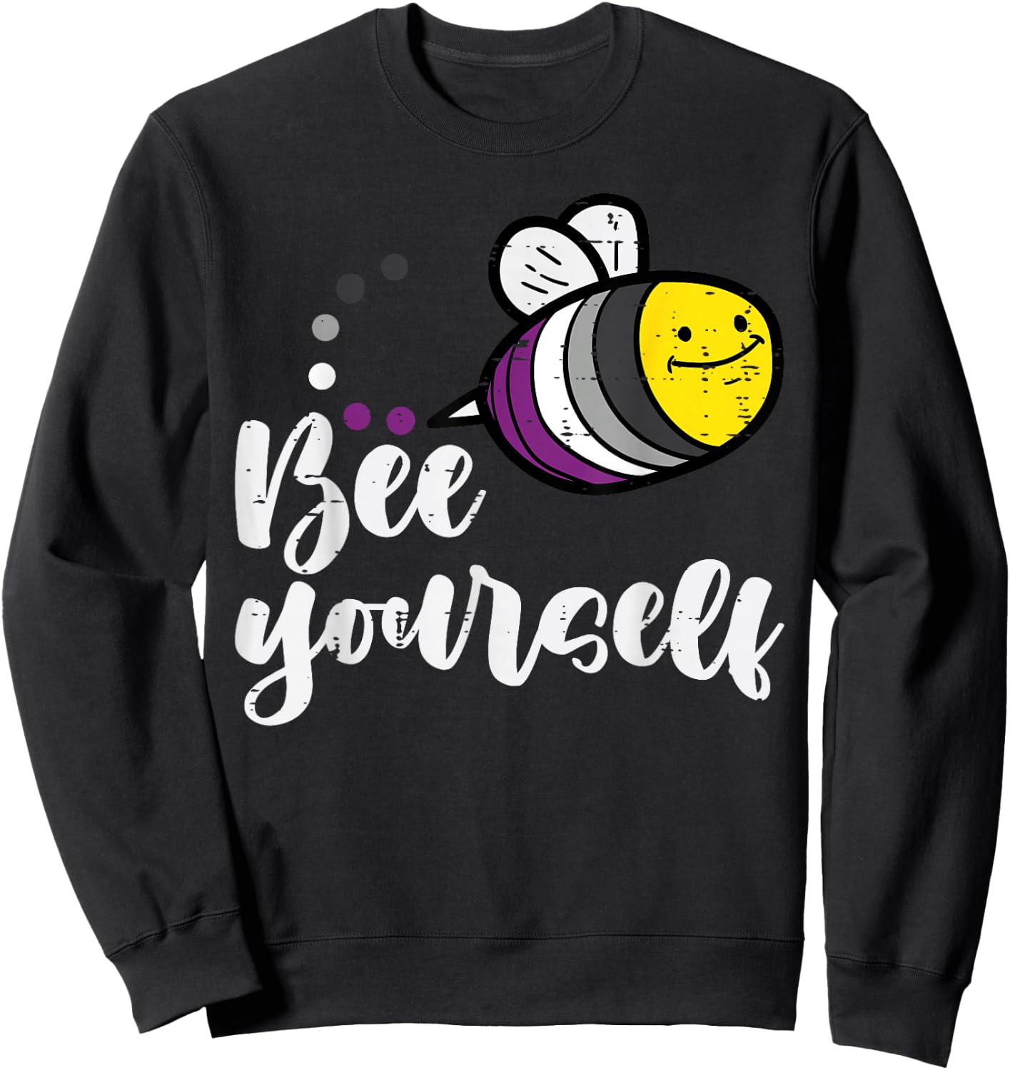 Asexual Bee Yourself Ace Pride Flag LGBTQ Men Women Kids Sweatshirt - Sweatshirt | Black