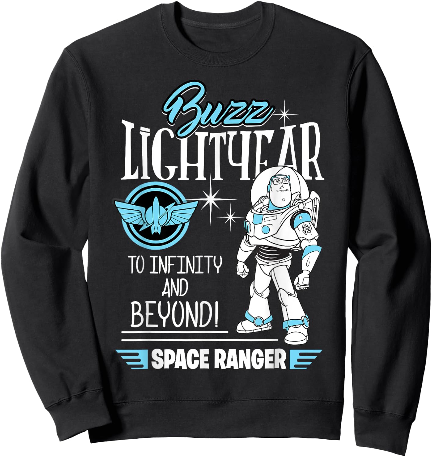 Disney Toy Story Retro Buzz Lightyear Space Ranger , Black, S Sweatshirt - Sweatshirt | Black