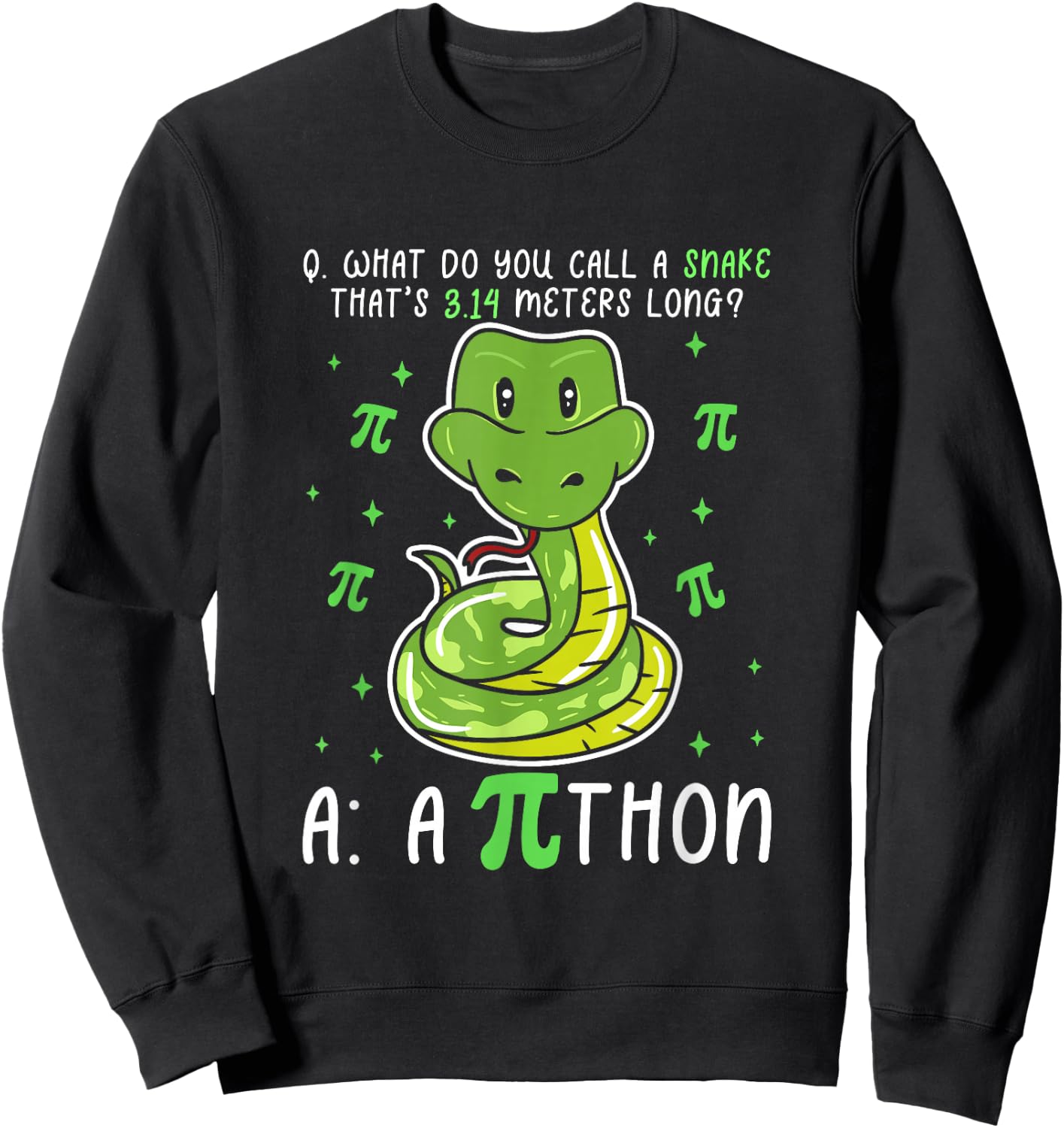 Python Pi Symbol Funny Math Teacher Pi Day Sweatshirt - Sweatshirt | Black