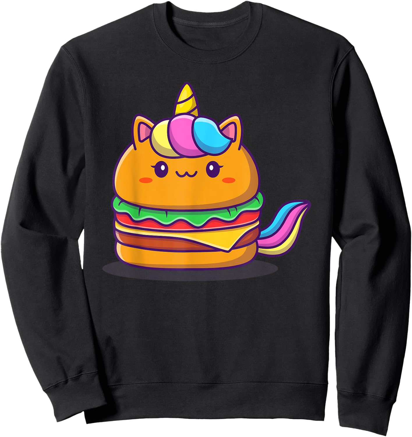 Unicorn Hamburger Sweatshirt - Sweatshirt | Black