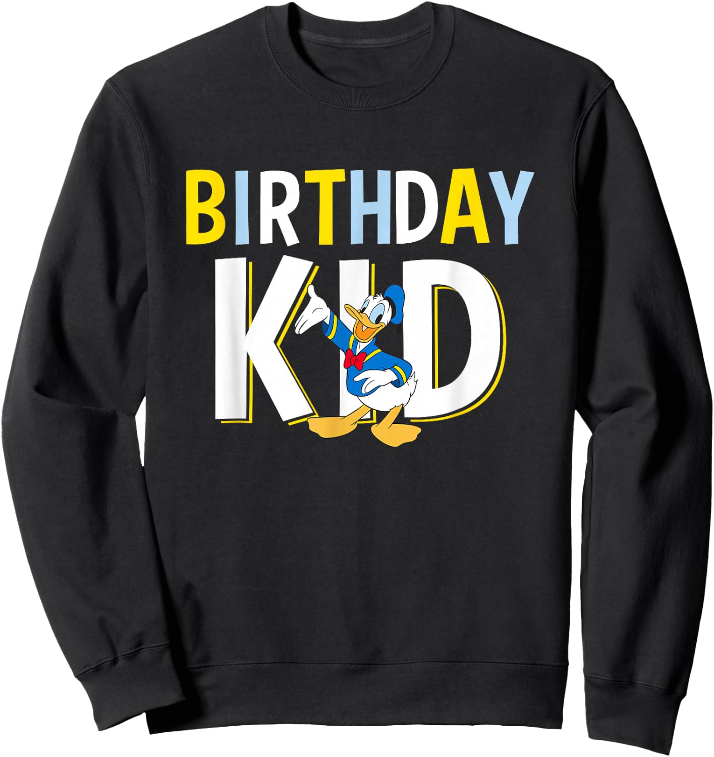 Disney Mickey And Friends Birthday Kid Vintage Donald Duck Sweatshirt - Sweatshirt | Black