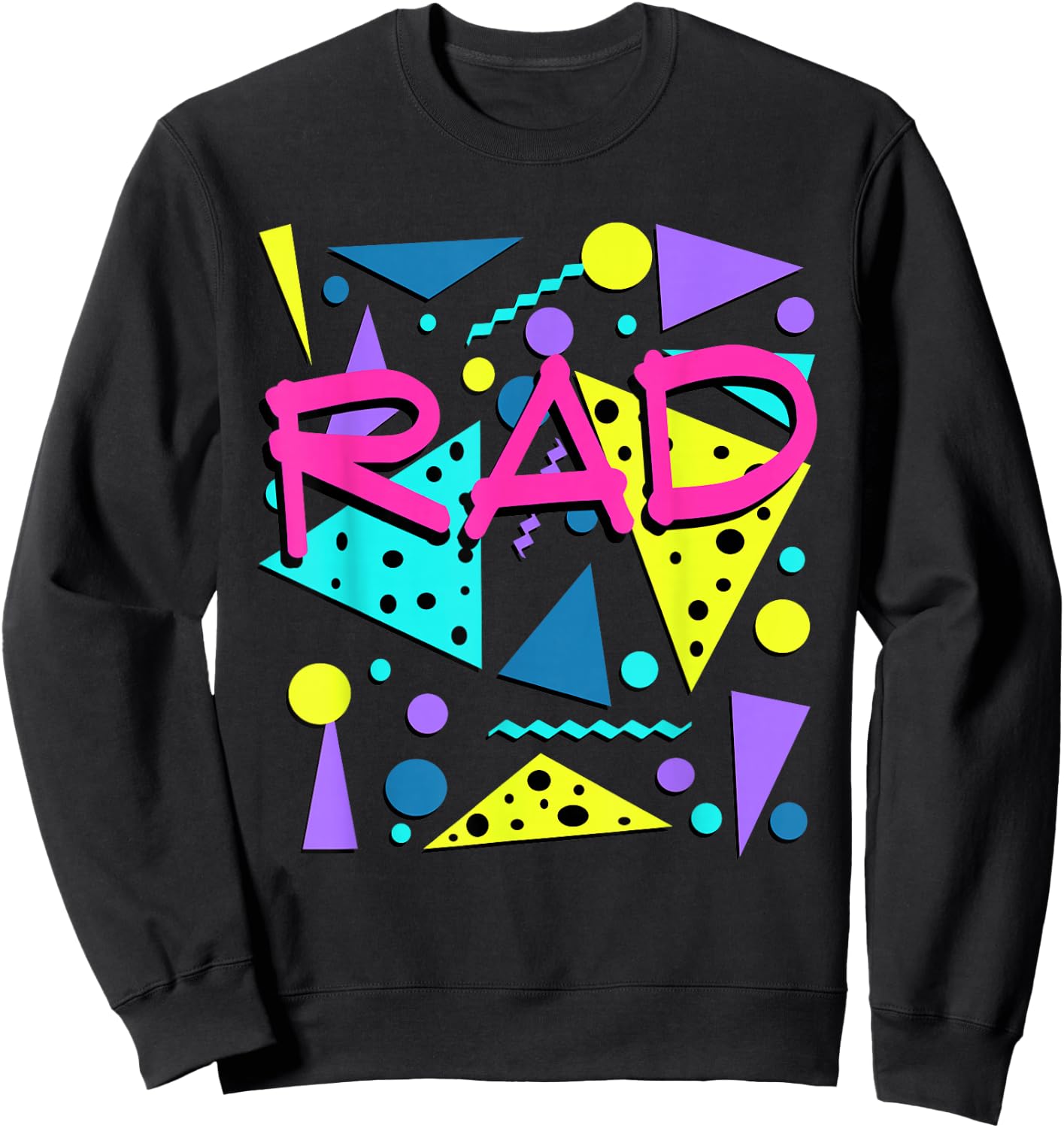 Rad 1980s Vintage Eighties Costume Party Small Sweatshirt - Sweatshirt | Black