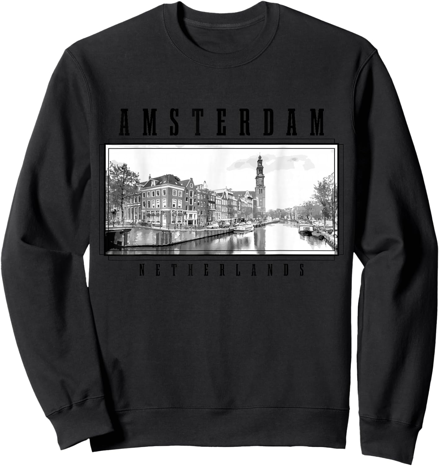 Amsterdam Netherlands Photo Vintage Amsterdam Sweatshirt - Sweatshirt | Black
