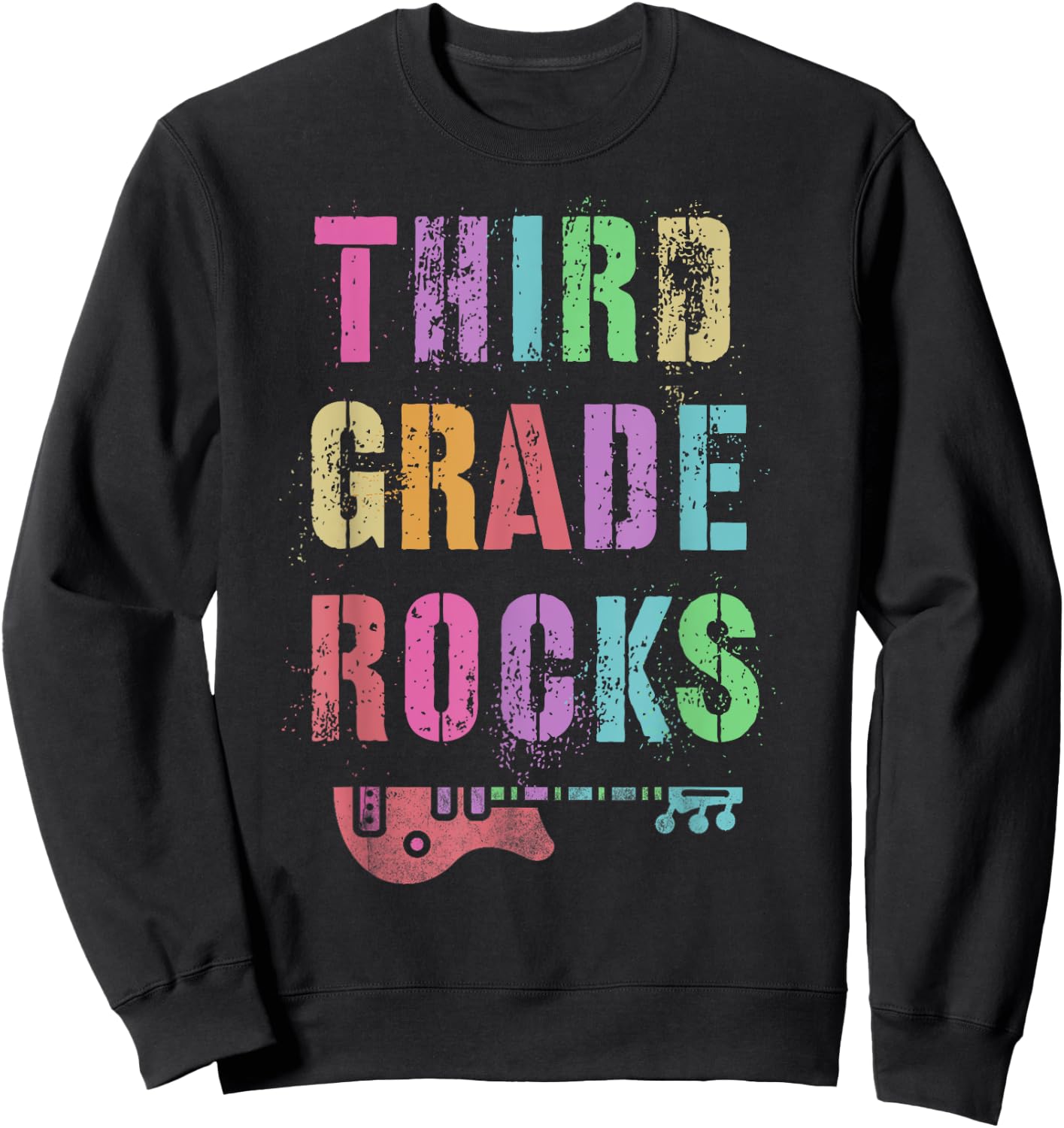3rd GRADE ROCKS Testing Teacher Rockstar Team Third Grader Men Women Girls Kids Sweatshirt - Sweatshirt | Black
