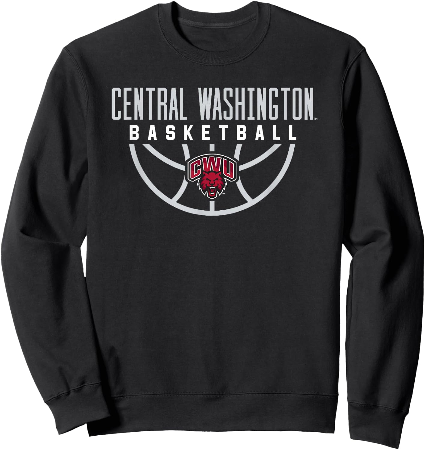 Central Washington University Wildcats Basketball Arch Sweatshirt - Sweatshirt | Black