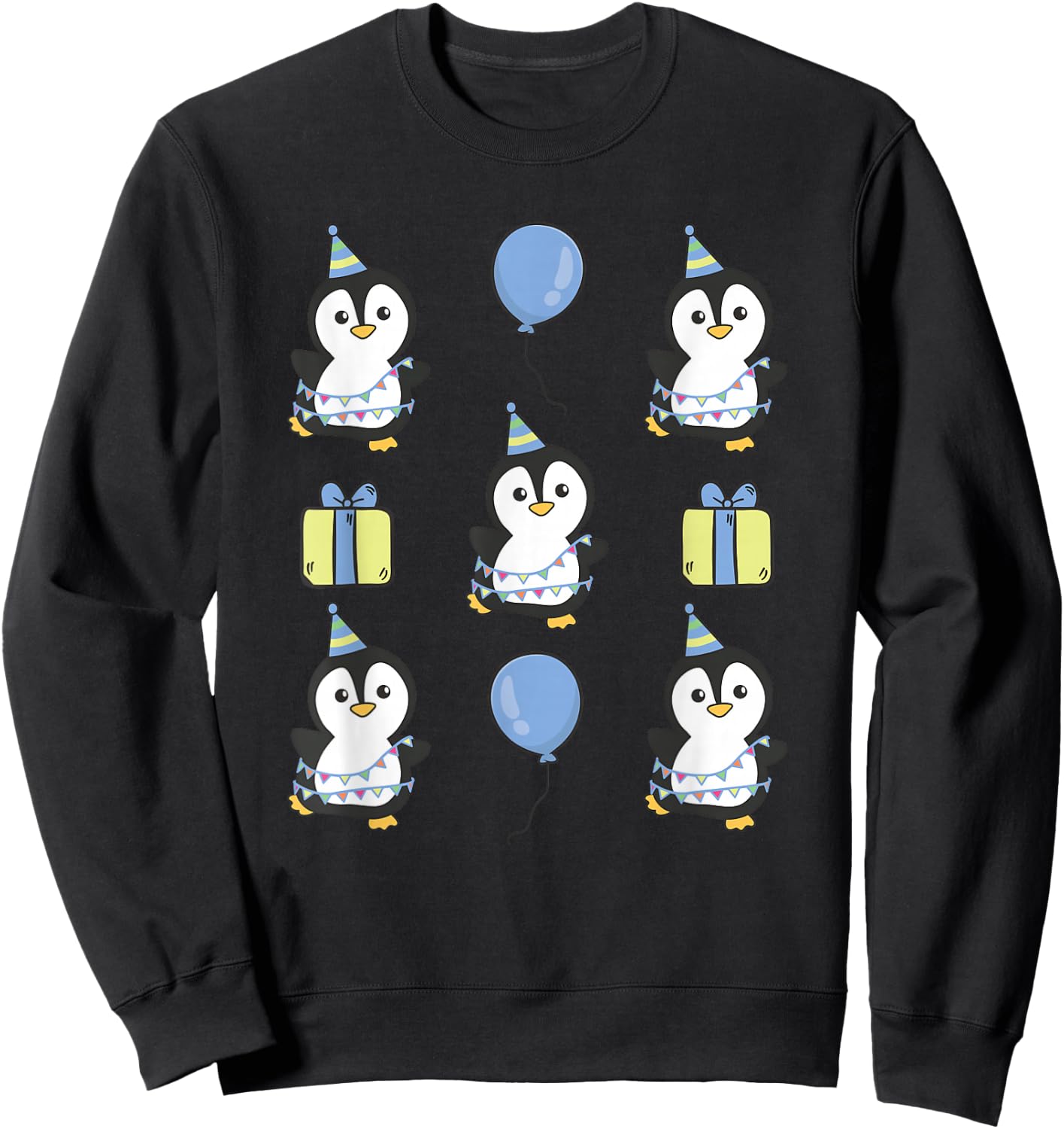 Birthday Penguin for Children a Birthday Penguin Sweatshirt - Sweatshirt | Black