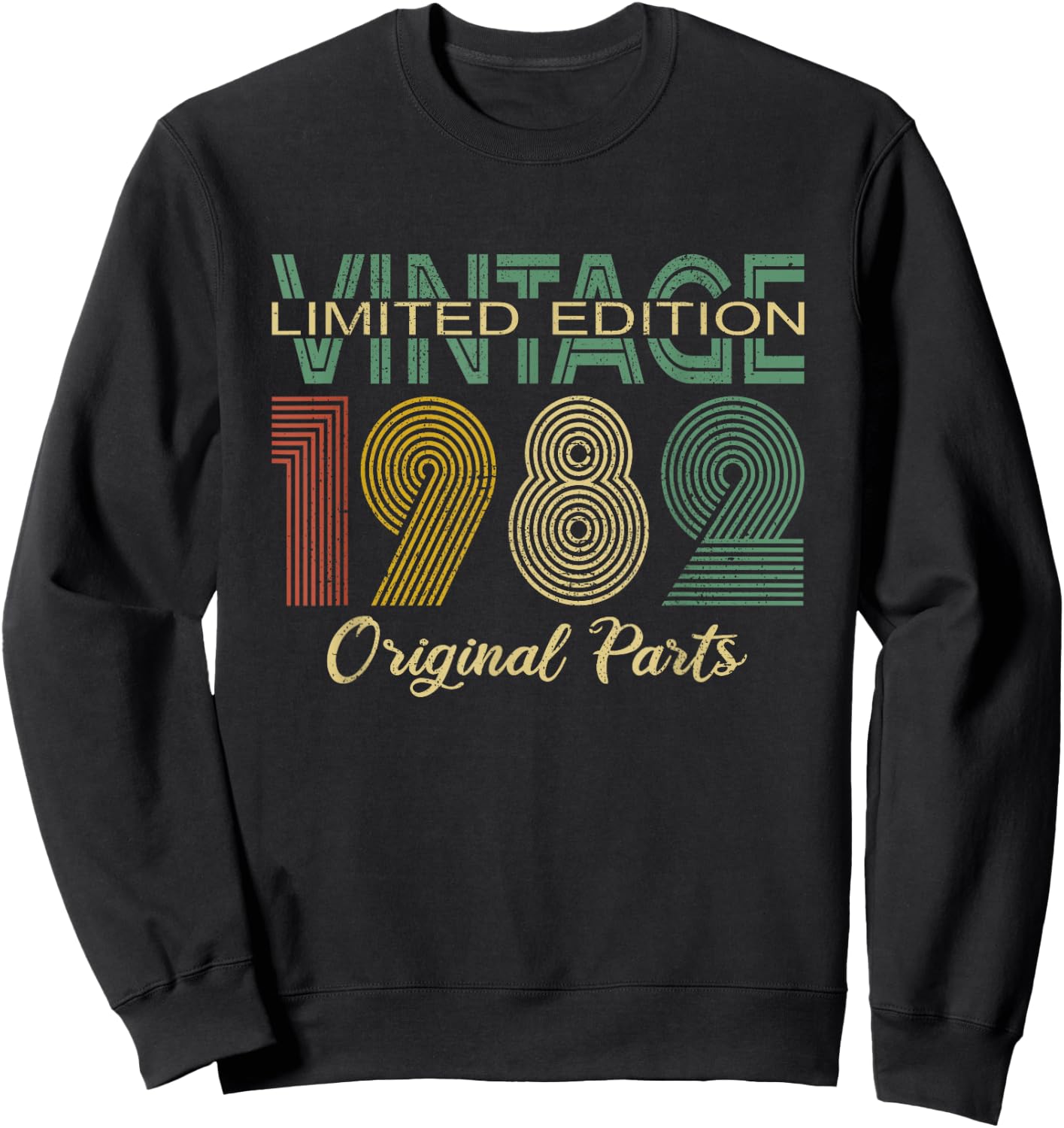 Vintage 1982 Men Women Born in 1982 Birthday Sweatshirt - Sweatshirt | Black