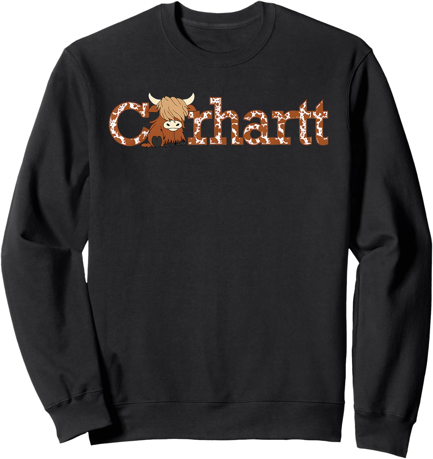Highland Cow Highland Cow Cute Cow Funny Western Sweatshirt - Sweatshirt | Black
