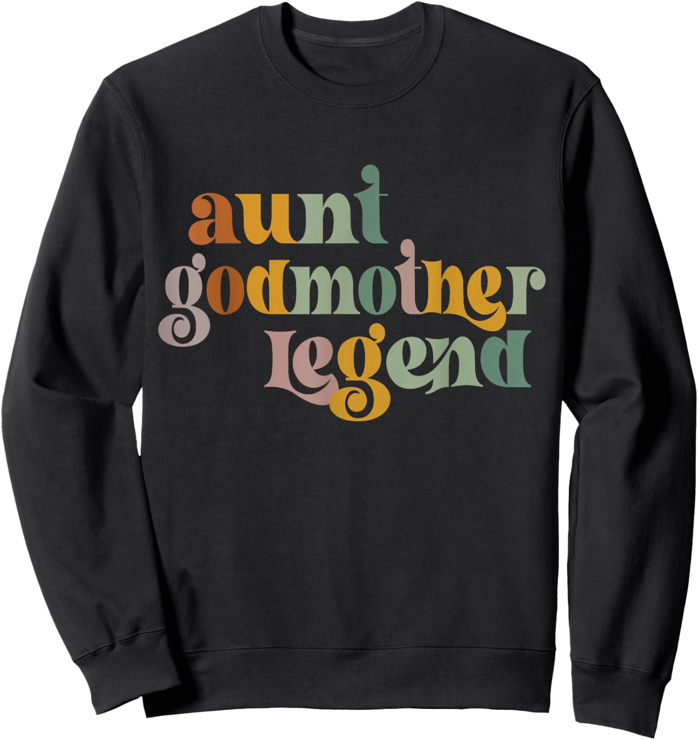 vintage groovy Aunt Godmother Legend Sweatshirt - Sweatshirt | Black