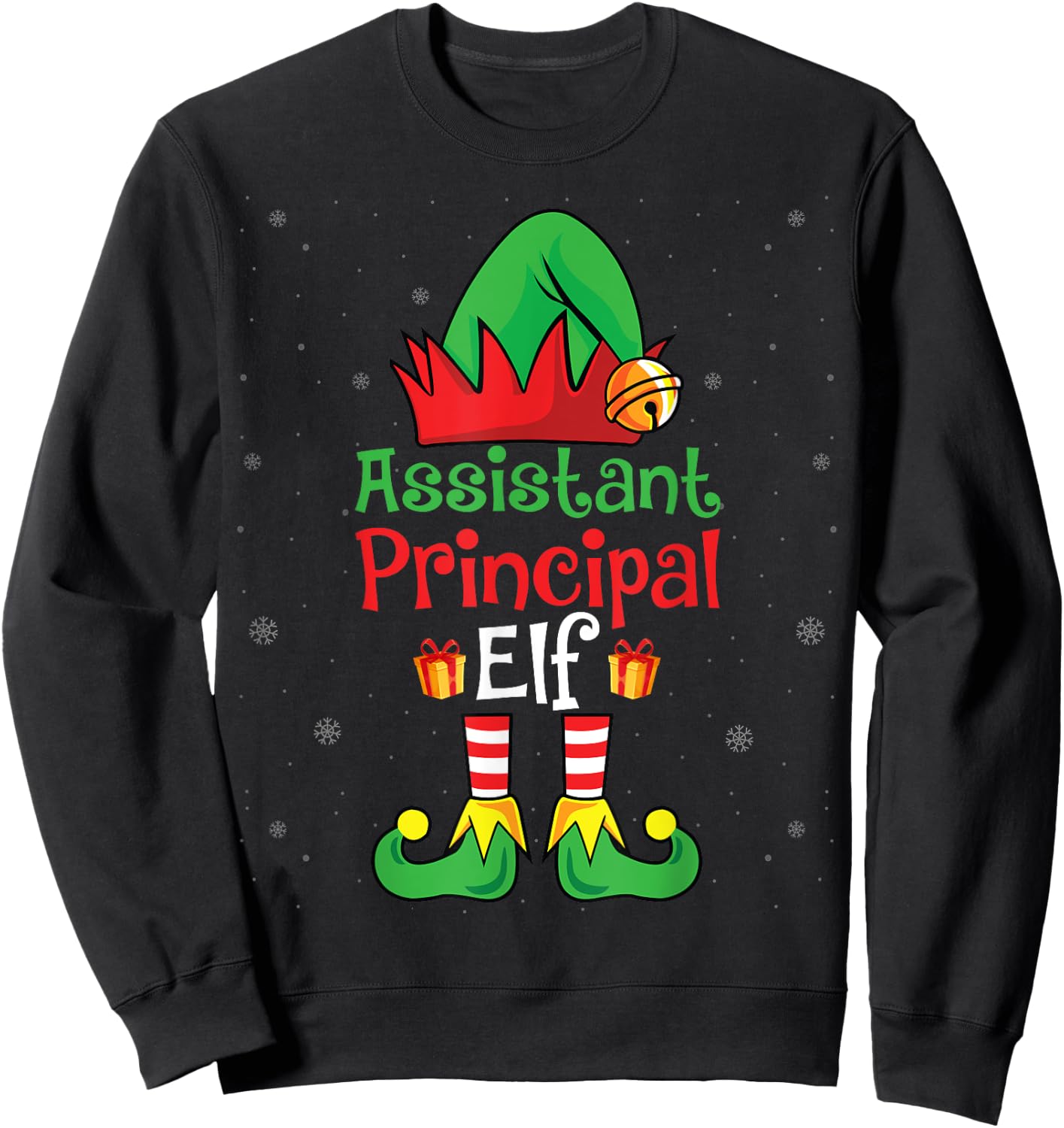 Assistant Principal Elf Xmas Party Christmas Holidays Elf Sweatshirt - Sweatshirt | Black
