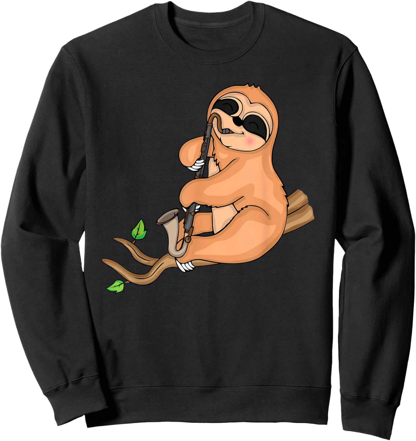 Sloth Bass Clarinet Player Kids Music Big Band Bass Clarinet Sweatshirt - Sweatshirt | Black