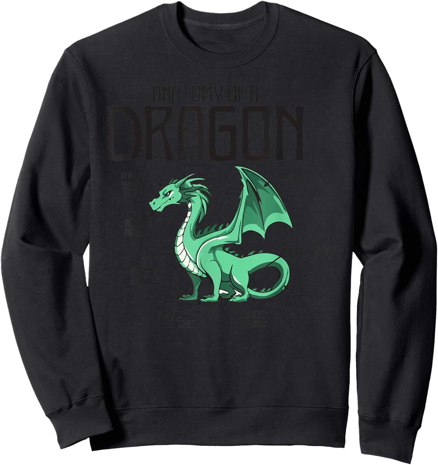 Anatomy Of A Dragon Lover Women, Funny Reptile 2 Sweatshirt - Sweatshirt | Black