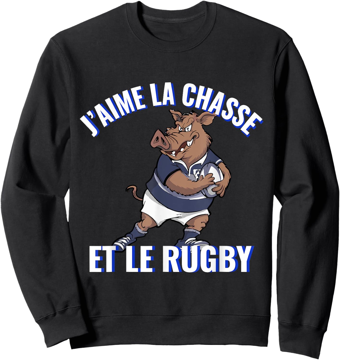 Boar Rugby Player For Hunting Lovers And Rugby , Black, S Sweatshirt - Sweatshirt | Black