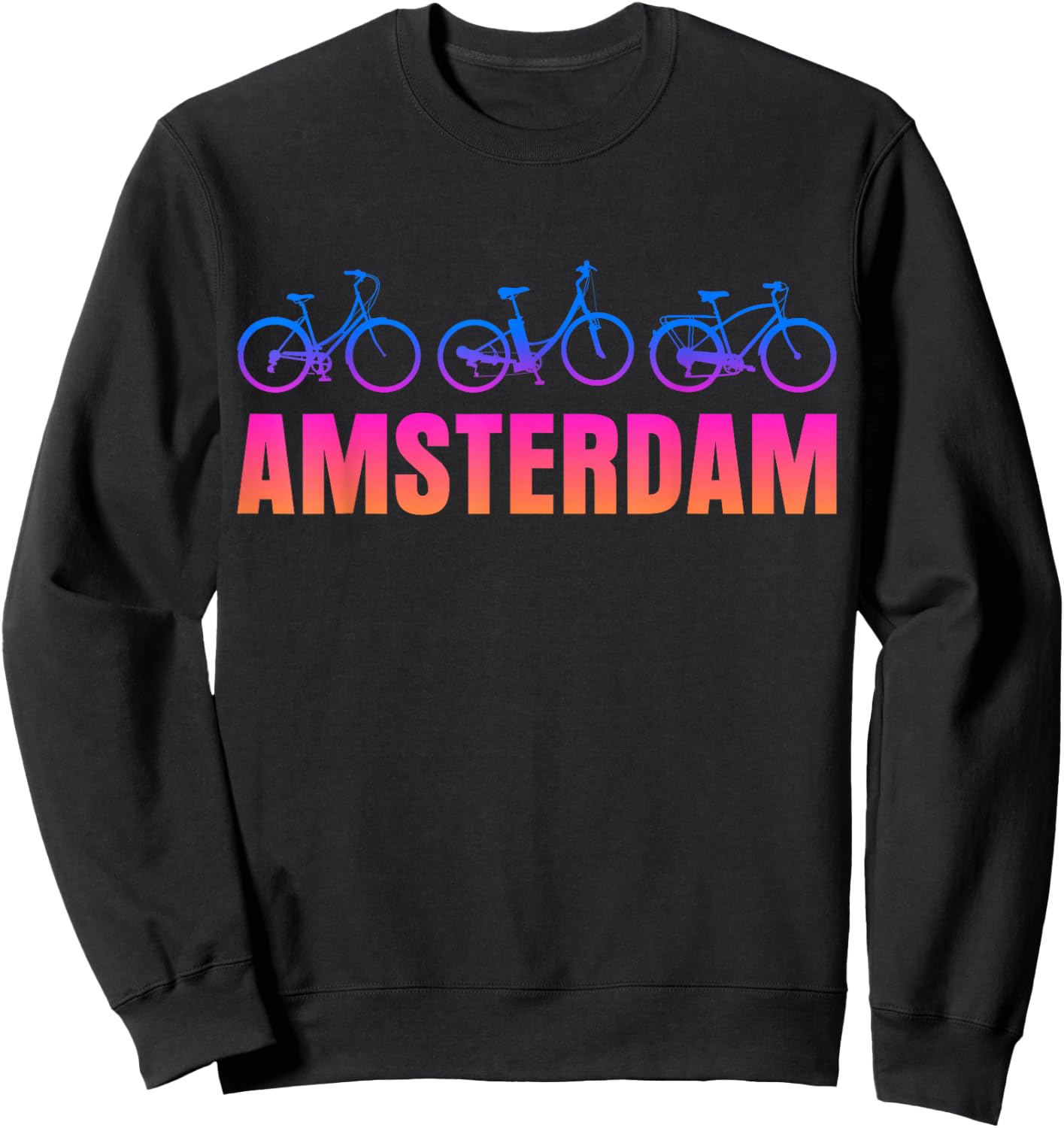 Amsterdam | Niederlande Holland | Fahrrad Fahrrad Sweatshirt - Sweatshirt | Black