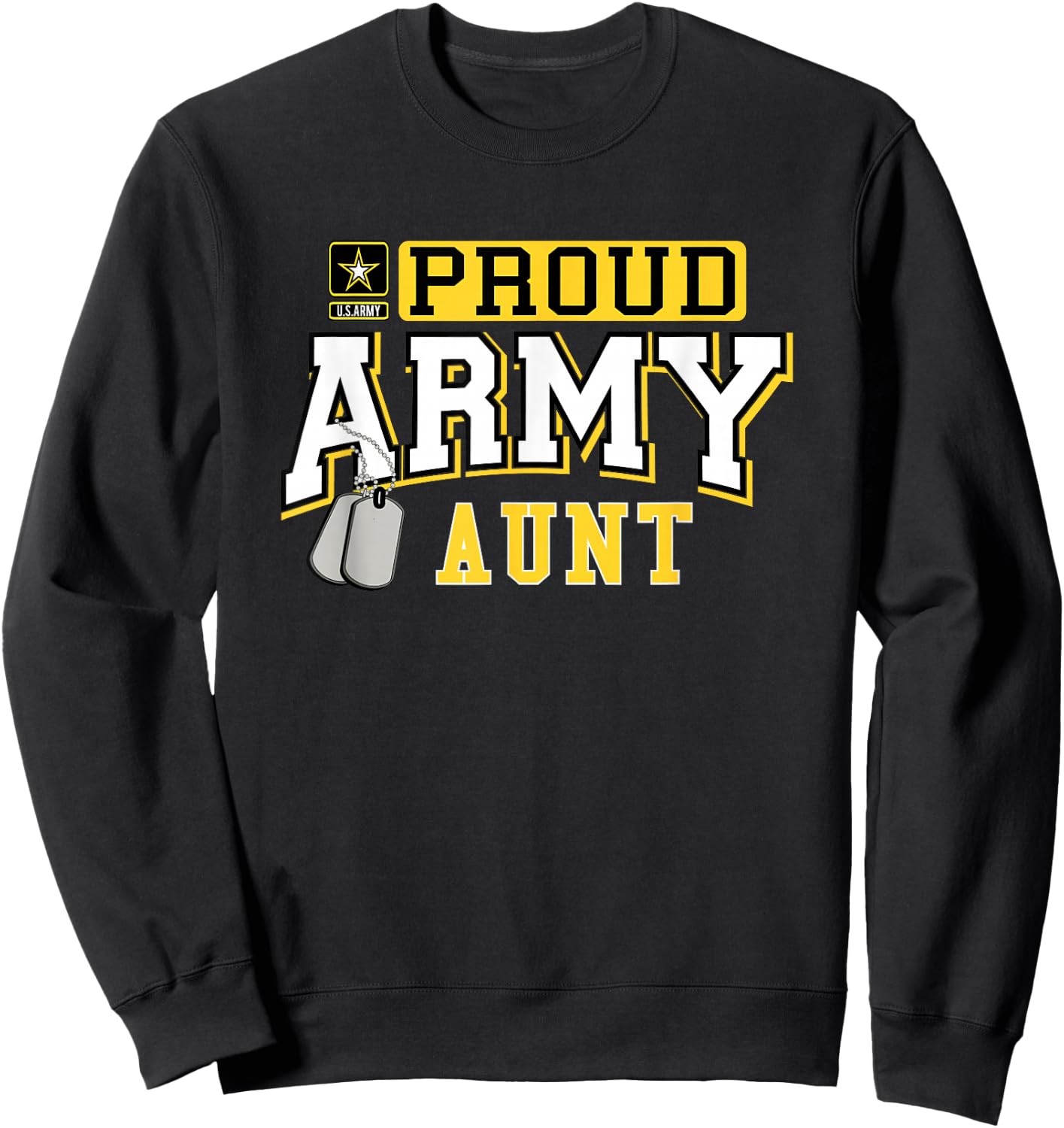 Women's Proud US Army Aunt Shirt Military Pride T Shirt Sweatshirt - Sweatshirt | Black