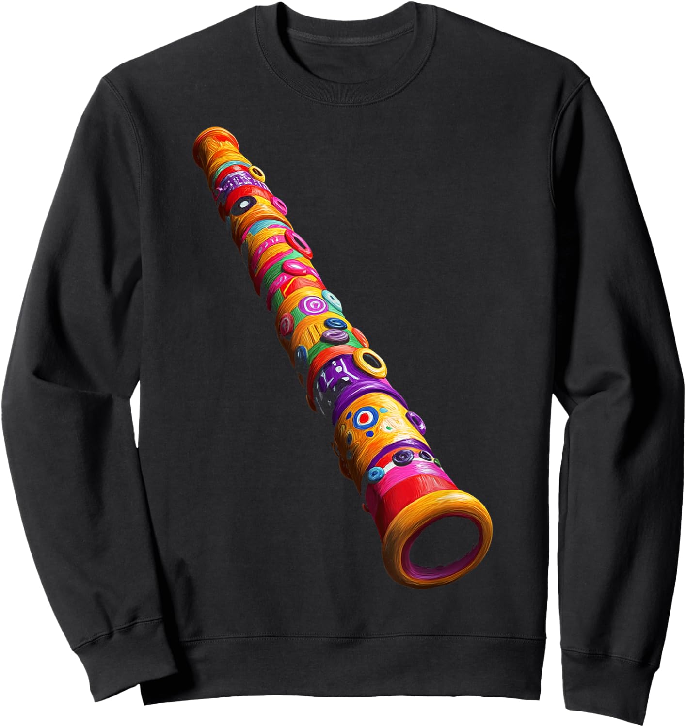 Recorder Music Instrument Motif Art Recorder Sweatshirt - Sweatshirt | Black