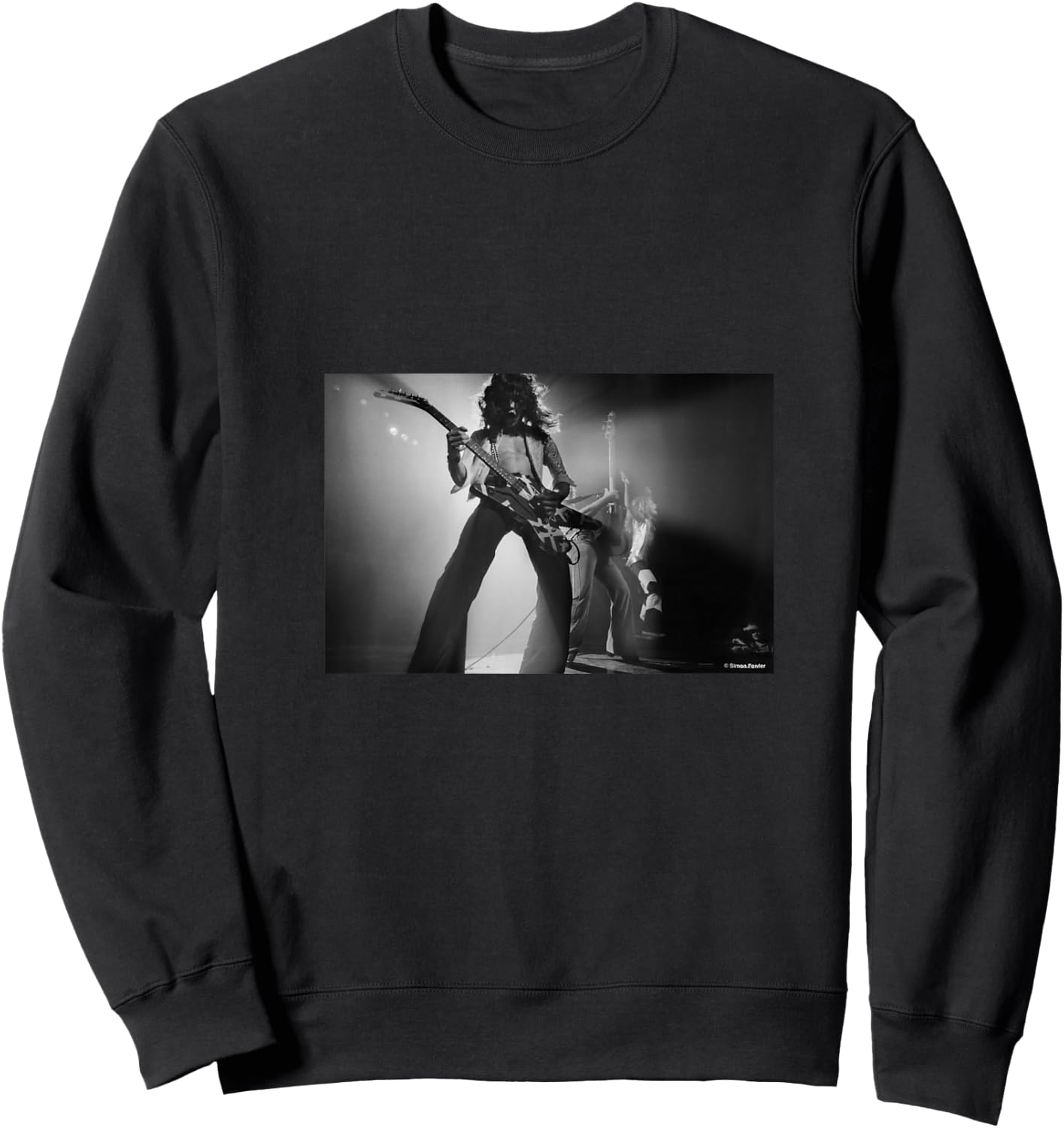 Women's Eddie Van Halen Runnin' with The Devil Live Simon Fowler V-Neck Sweatshirt - Sweatshirt | Black