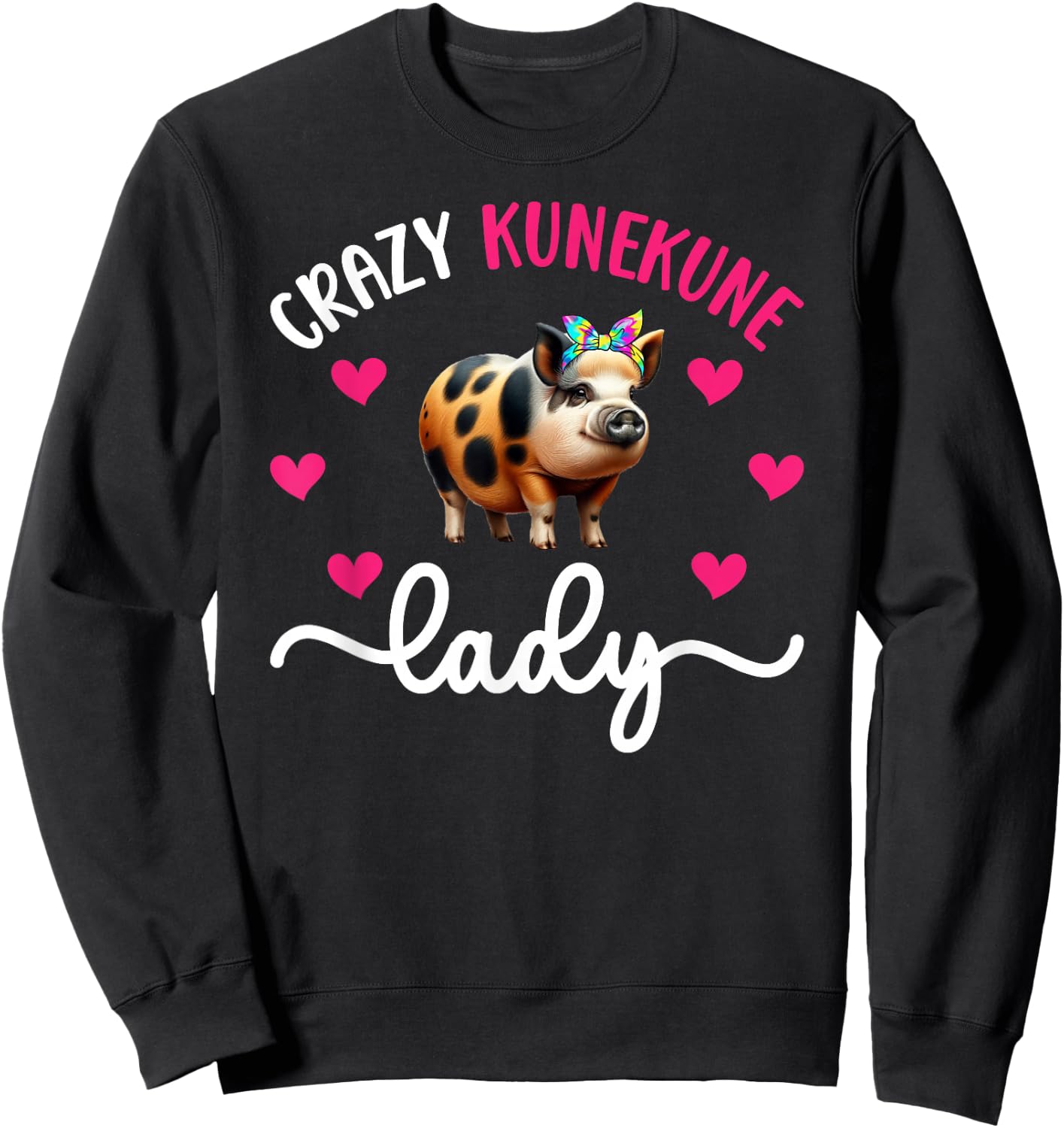 Crazy Kunekune Lady Kunekune Pig Mom Kunekune Pig Lover , Small Sweatshirt - Sweatshirt | Black