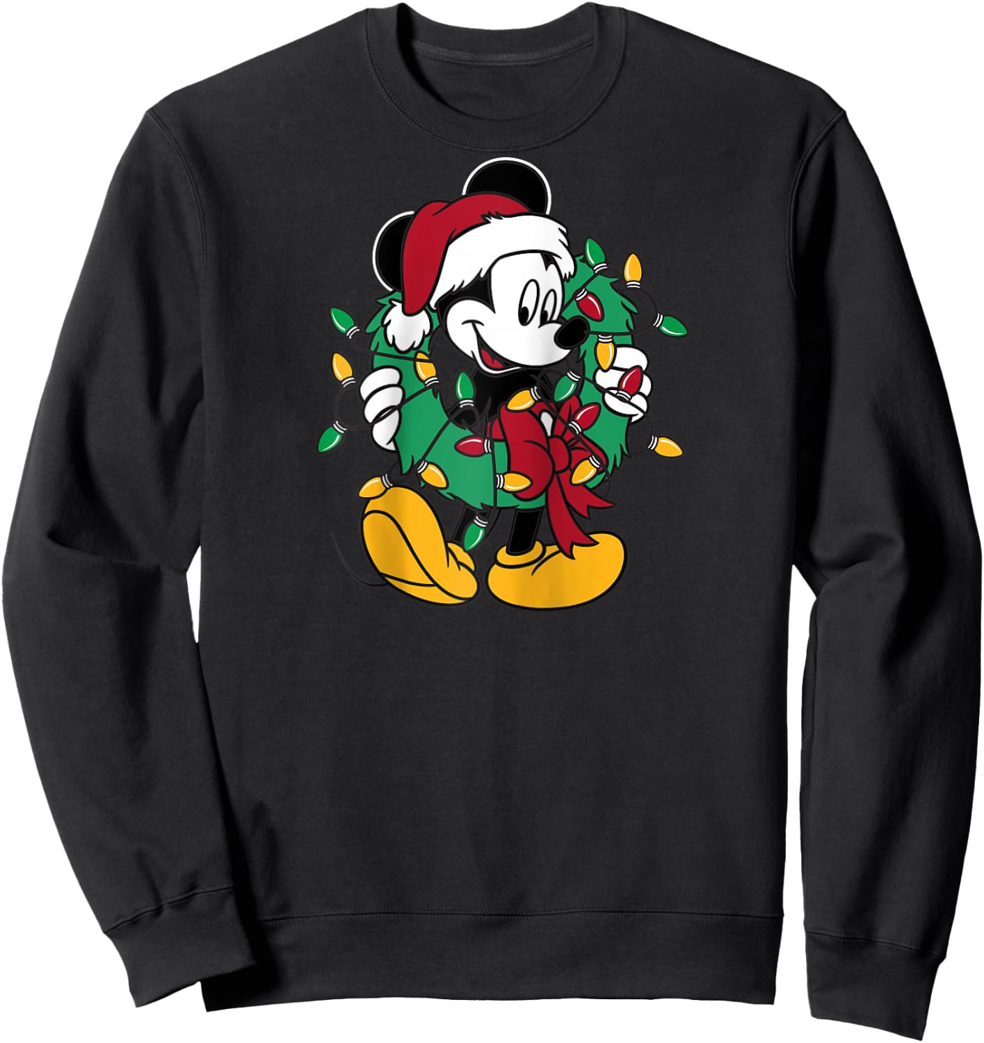 Disney - Mickey Mouse Lights Raglan Baseball Sweatshirt - Sweatshirt | Black
