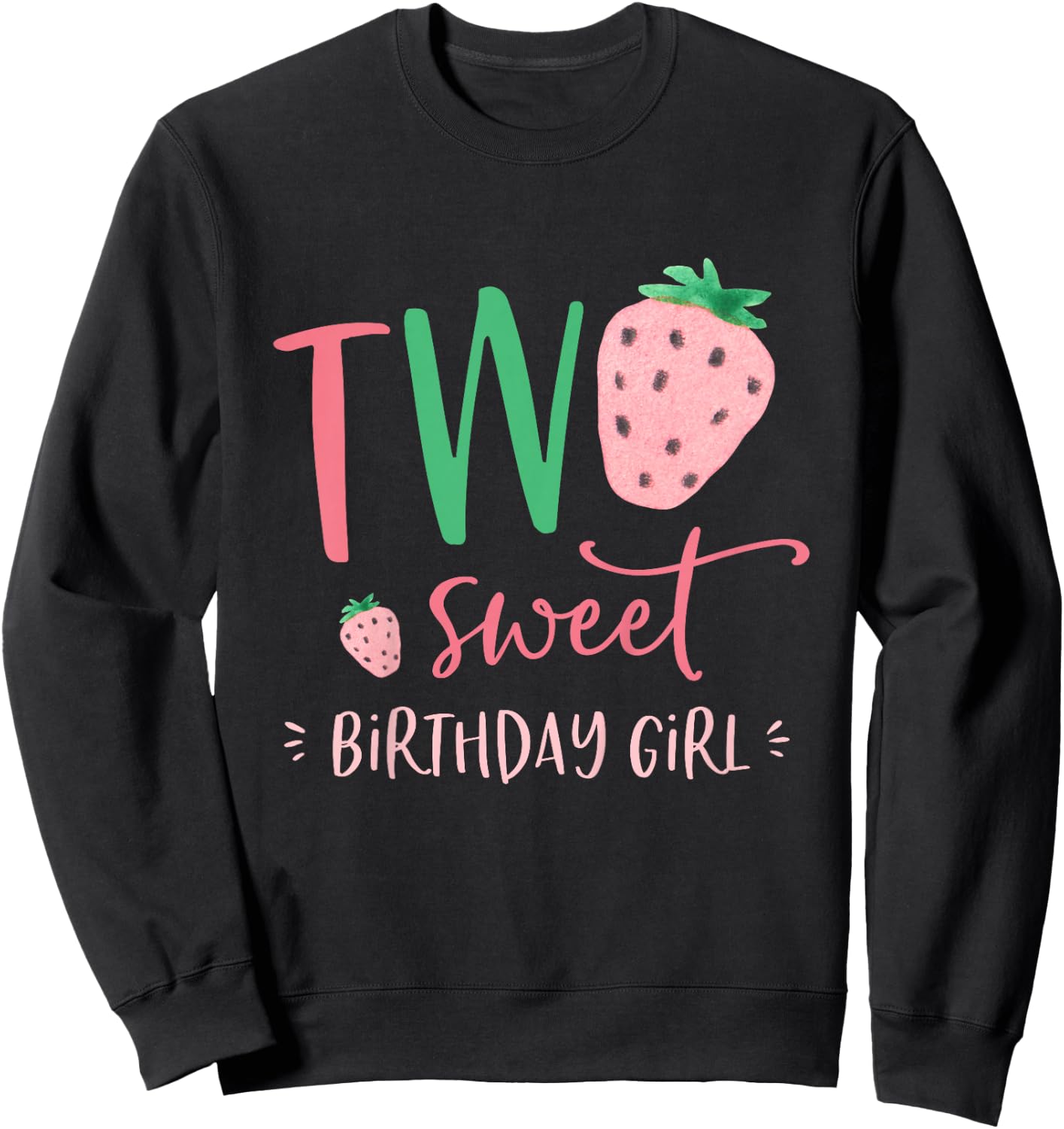Zwei süße Geburtstagskinder Strawberry 2nd Second Bday Party Sweatshirt - Sweatshirt | Black