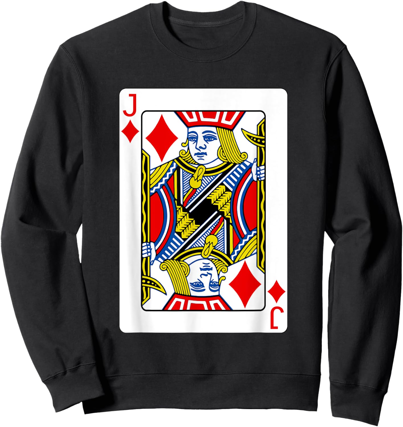 Jack Of Diamonds Playing Card Poker Player Costume Sweatshirt - Sweatshirt | Black