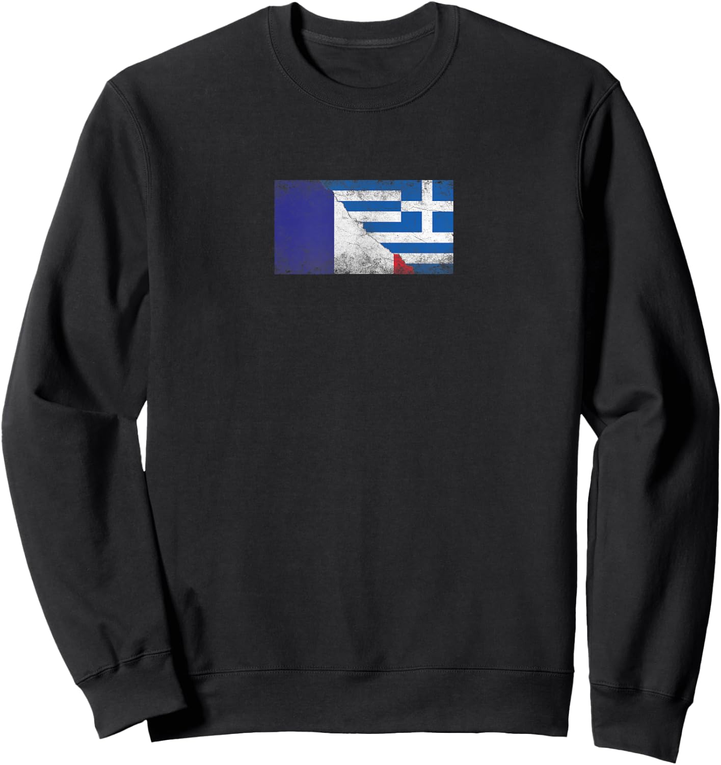 Flags France and Greece – French Greek , Black, S Sweatshirt - Sweatshirt | Black