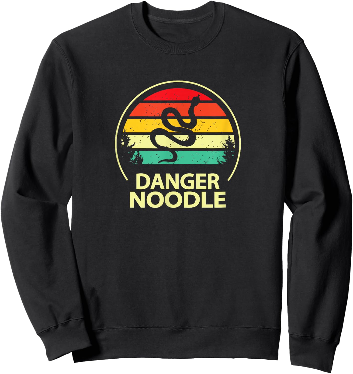 Funny Retro Vintage Snek Reptile Danger Noodle Lover Sweatshirt - Sweatshirt | Black