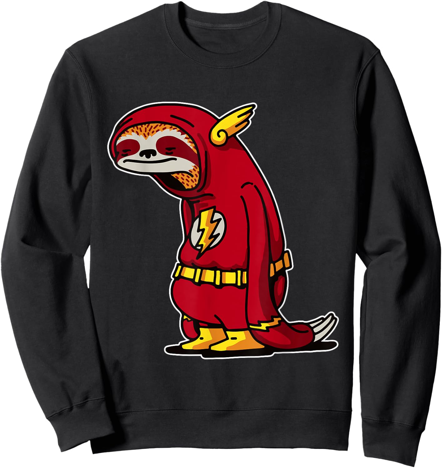 Sloth Superhero Christmas Pajama Funny Animal Wildlife X-Mas Sweatshirt - Sweatshirt | Black