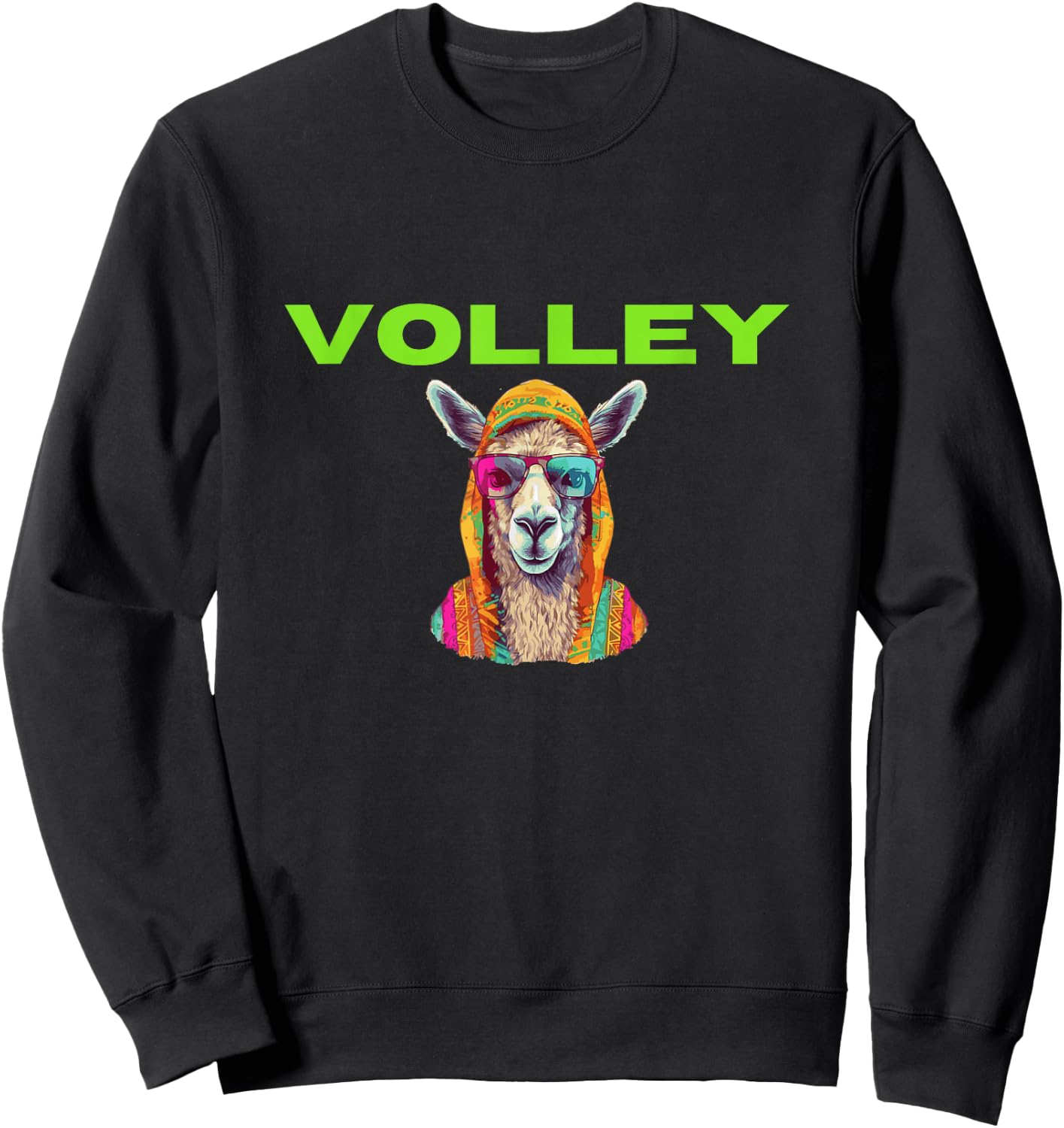 Volley Llama Funny Pickleball Shirt Sweatshirt - Sweatshirt | Black