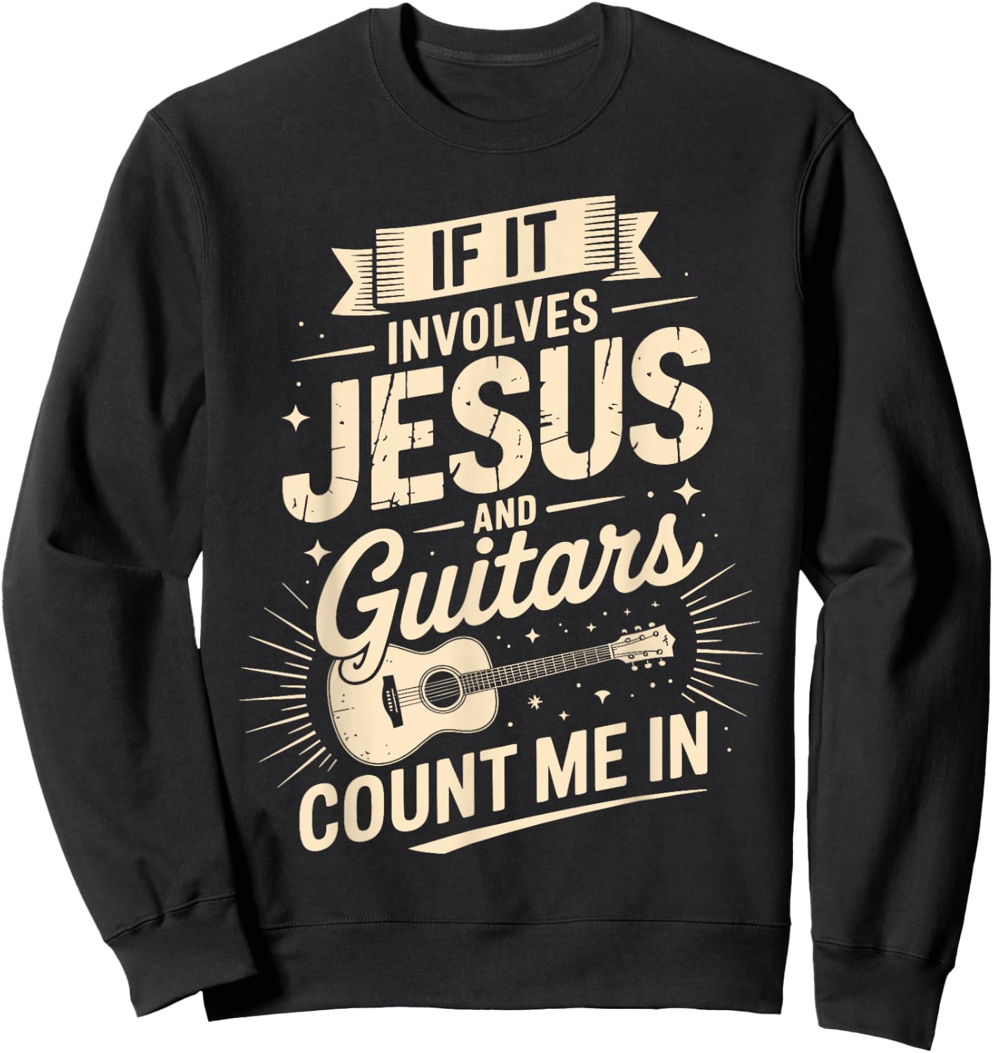 Funny Guitar Design Women Guitar Player Guitarist Sweatshirt - Sweatshirt | Black