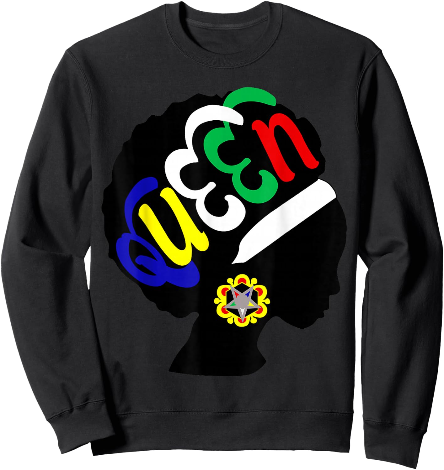 OES Queen Sister Earrings of the Eastern Star Equality Day Sweatshirt - Sweatshirt | Black