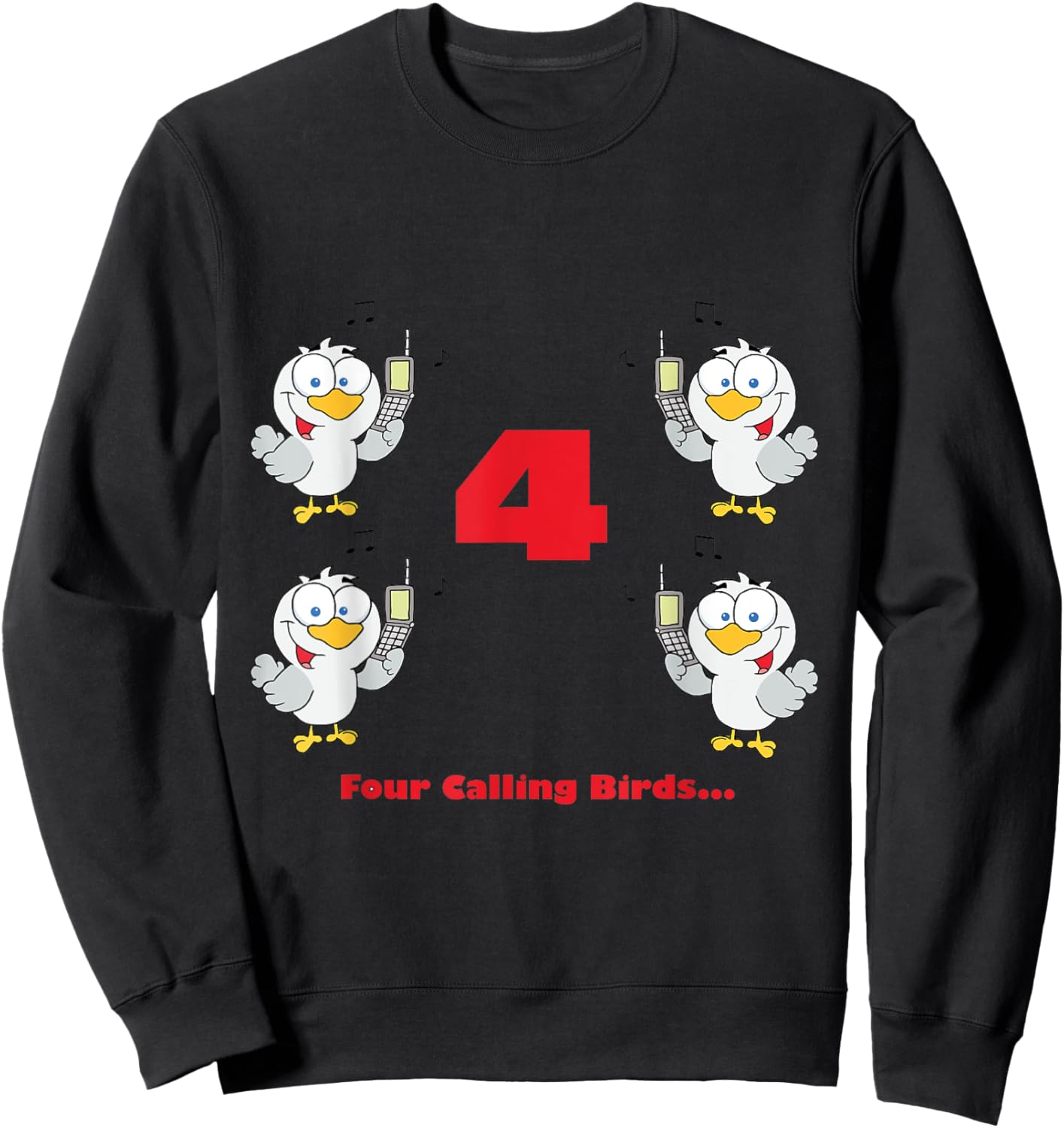 4 Calling Birds Sweatshirt - Sweatshirt | Black