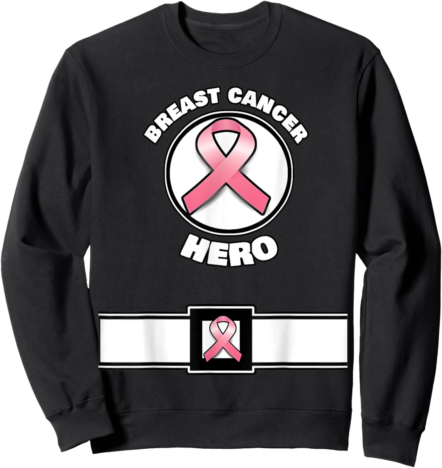 Super Breast Cancer Awareness Hero Costume Sweatshirt - Sweatshirt | Black