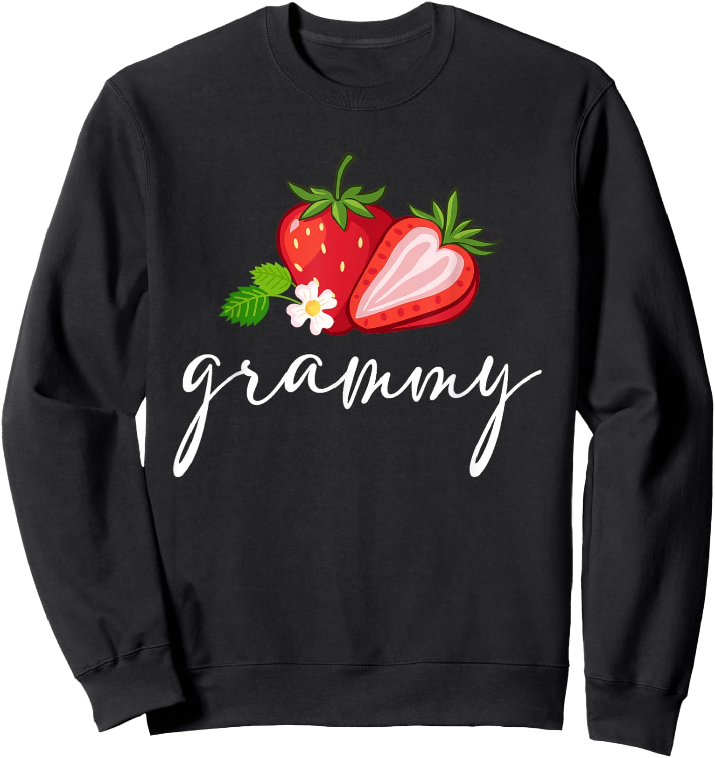 Strawberry Grammy First Birthday Family Funny Strawberry Sweatshirt - Sweatshirt | Black