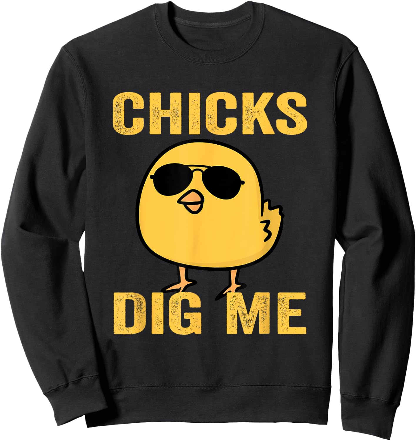 Chicks Dig Me Easter Funny Egg Easter kids boys girls Sweatshirt - Sweatshirt | Black