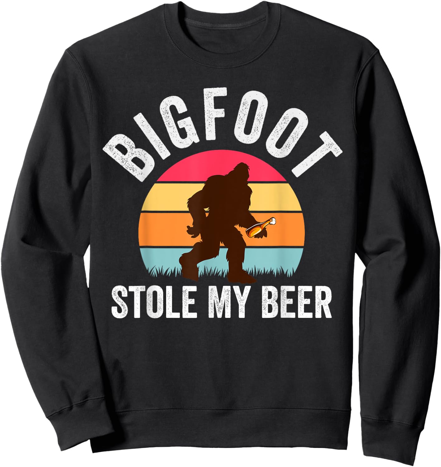 Bigfoot Stole My Beer Funny Yeti Yowi Sasquatch Drinking Sweatshirt - Sweatshirt | Black