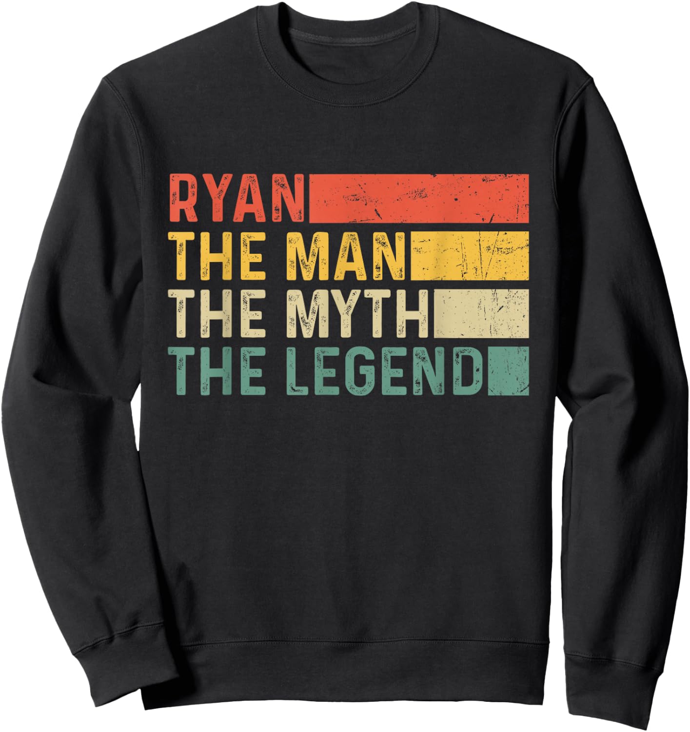 Ryan The Man The Myth The Legend Vintage Gift Ryan Sweatshirt - Sweatshirt | Black