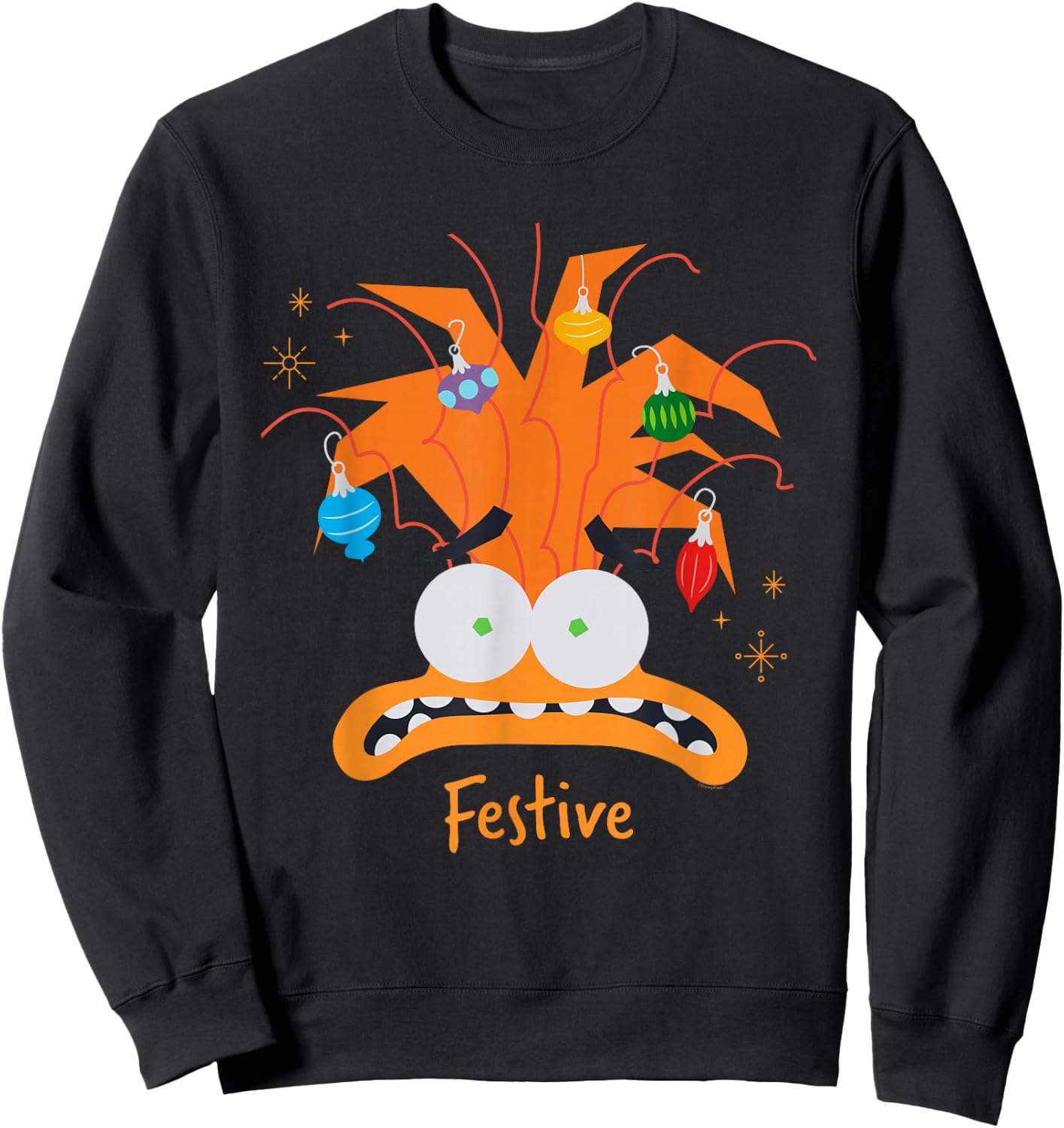 Disney and Pixar’s Inside Out 2 Anxiety Festive Christmas Sweatshirt - Sweatshirt | Black